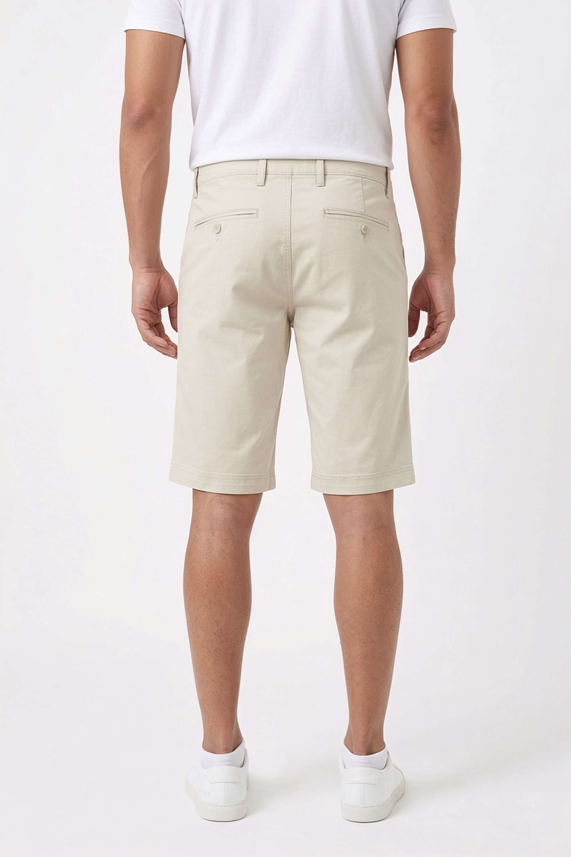 Solid-Cotton-Blend-Button-Men-s-Shorts