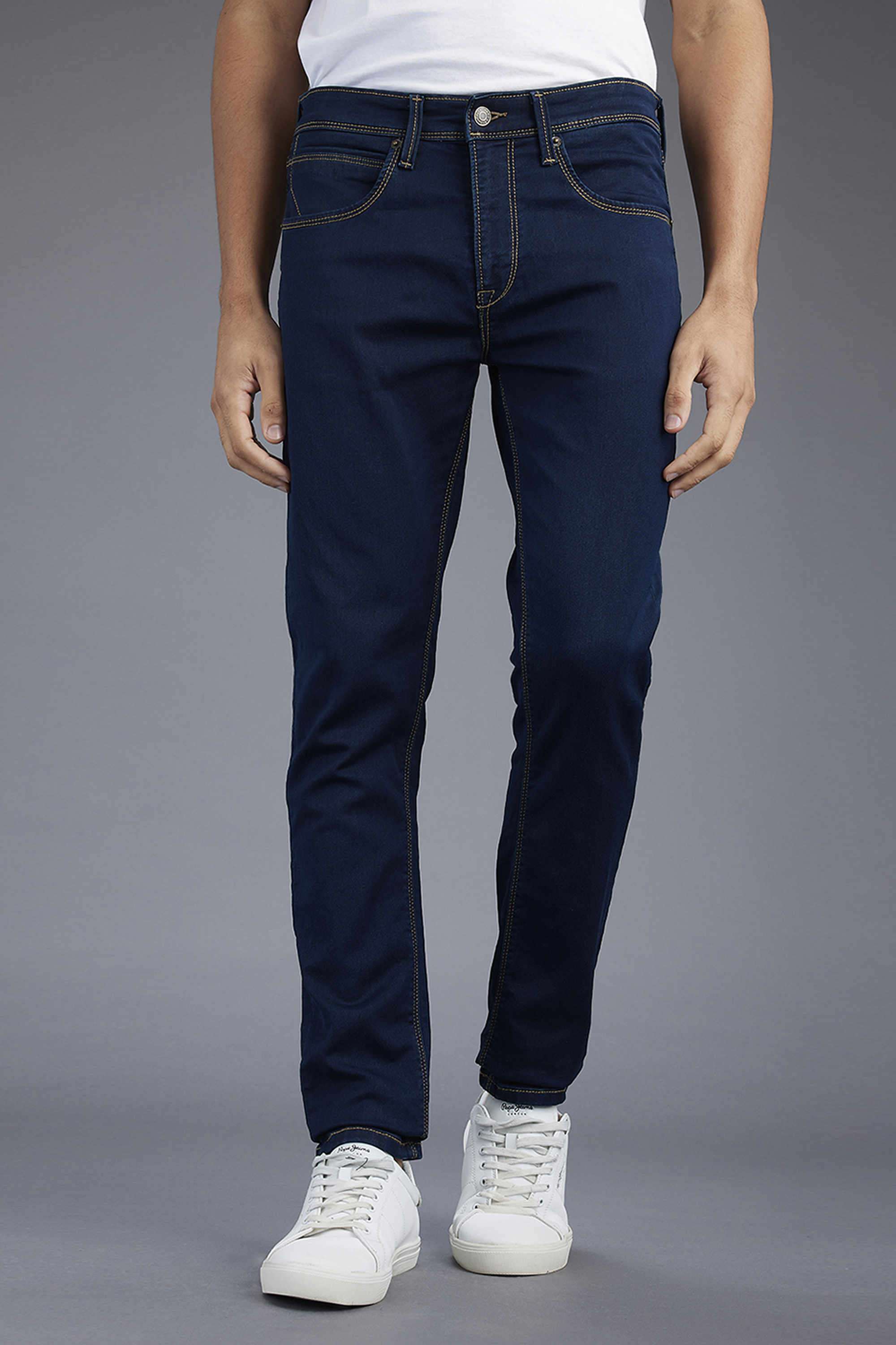 Solid-Blended-Fabric-Slim-Fit-Men-S-Jeans