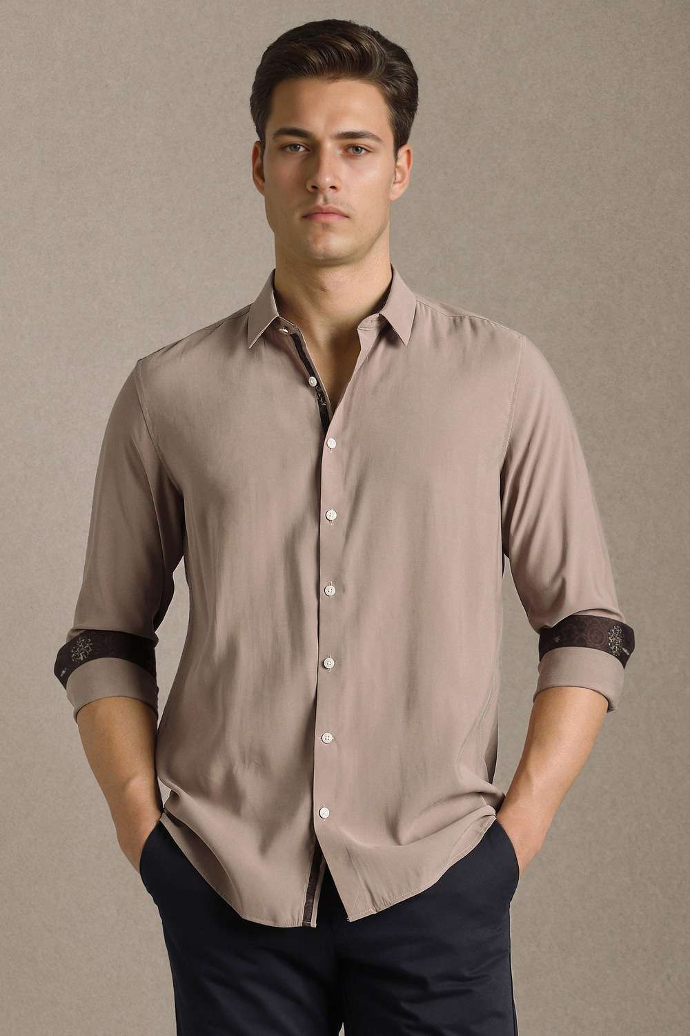 Solid-Rayon-Blend-Slim-Fit-Men-s-Shirt