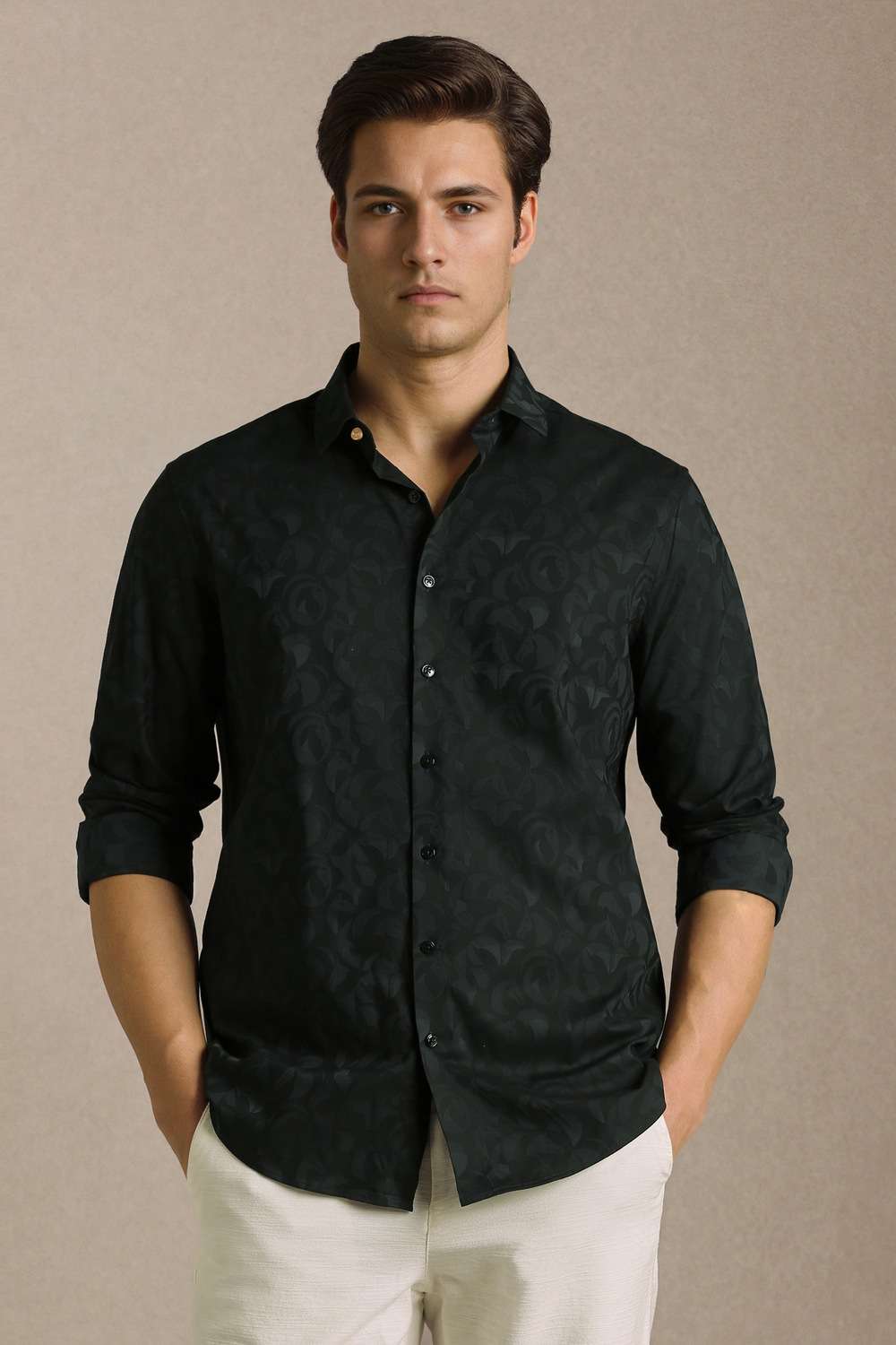 Solid-Cotton-Blend-Slim-Fit-Men-s-Shirt