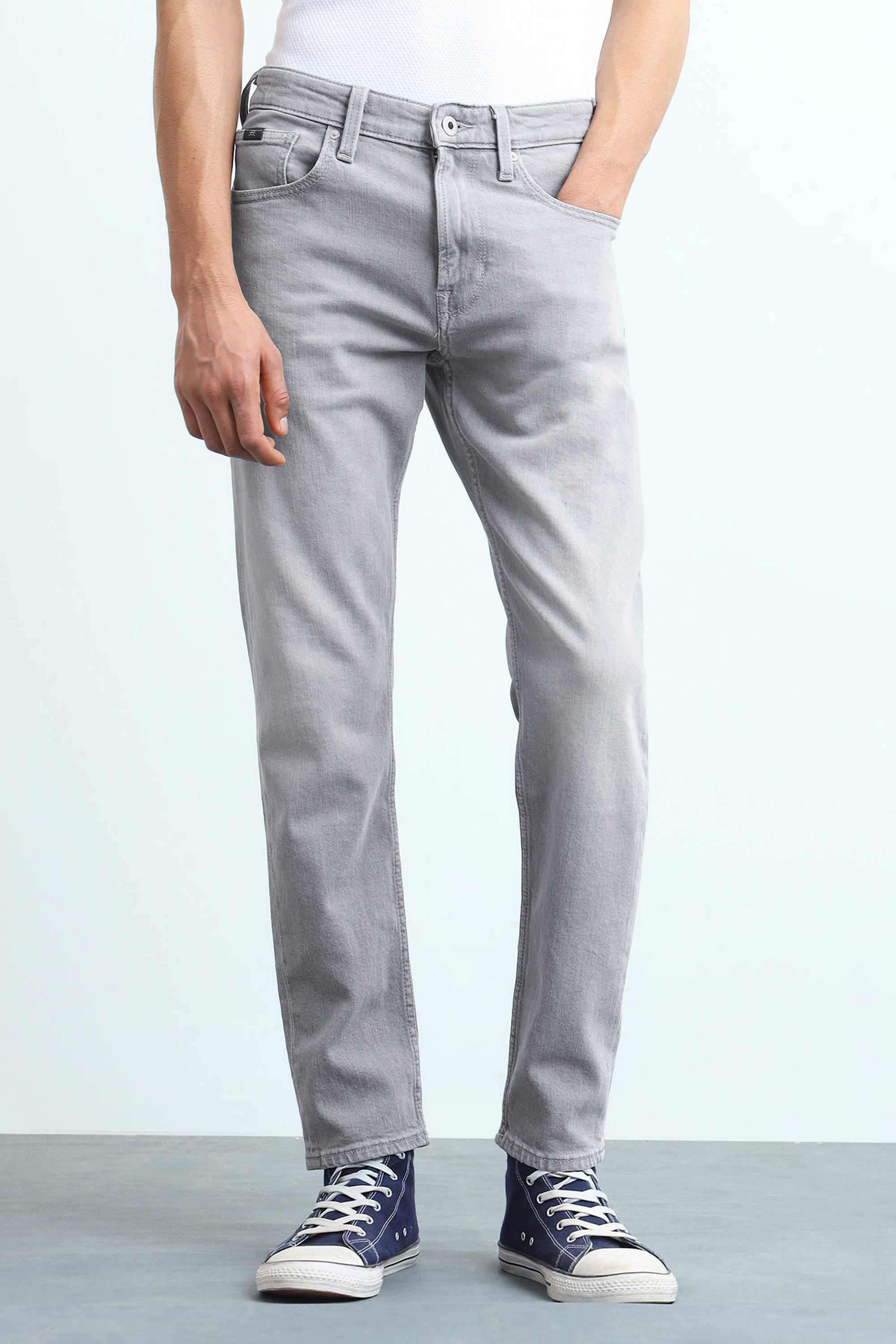 Solid-Cotton-Stretch-Tapered-Fit-Men-s-Jeans