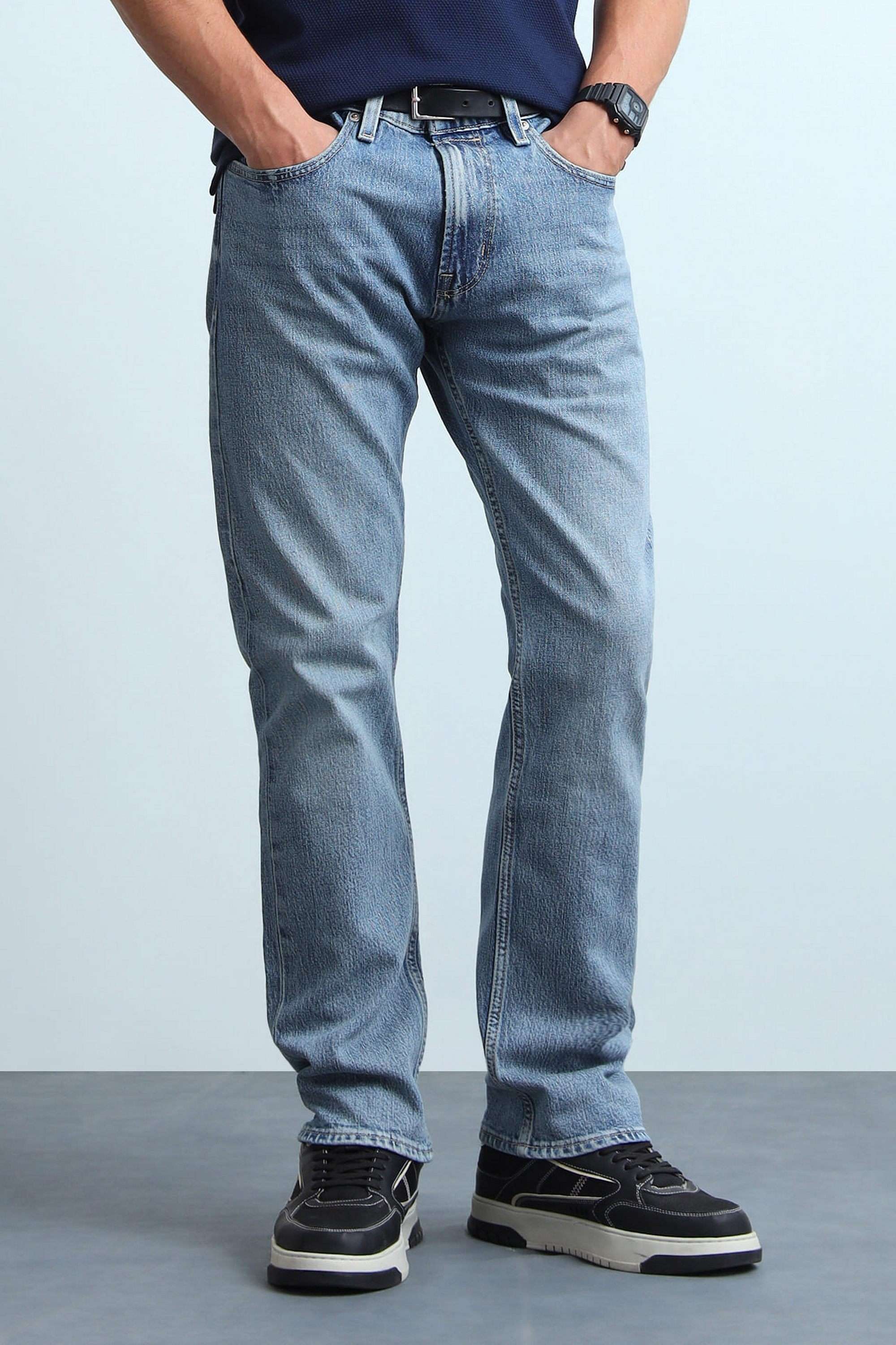 Solid-Cotton-Straight-Fit-Men-s-Jeans
