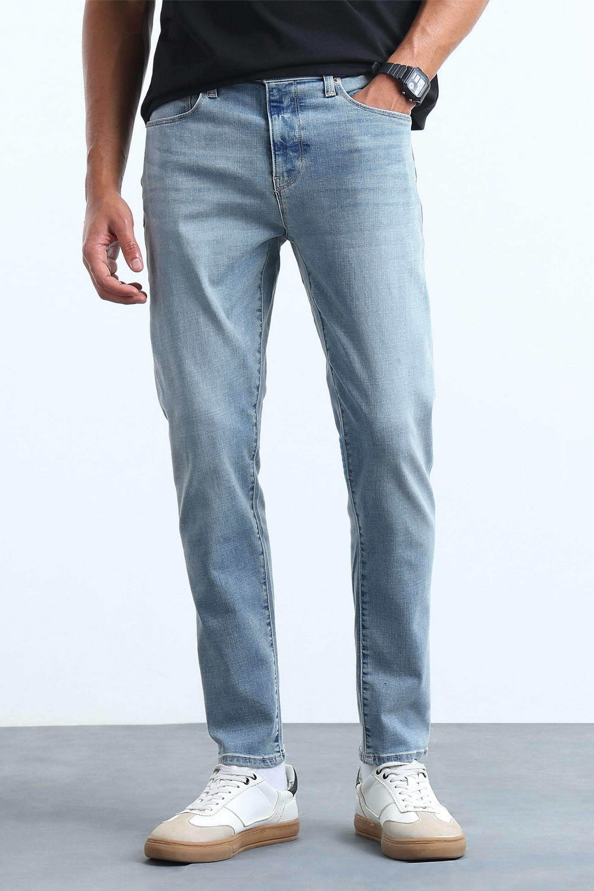 Solid-Cotton-Tapered-Fit-Men-s-Jeans