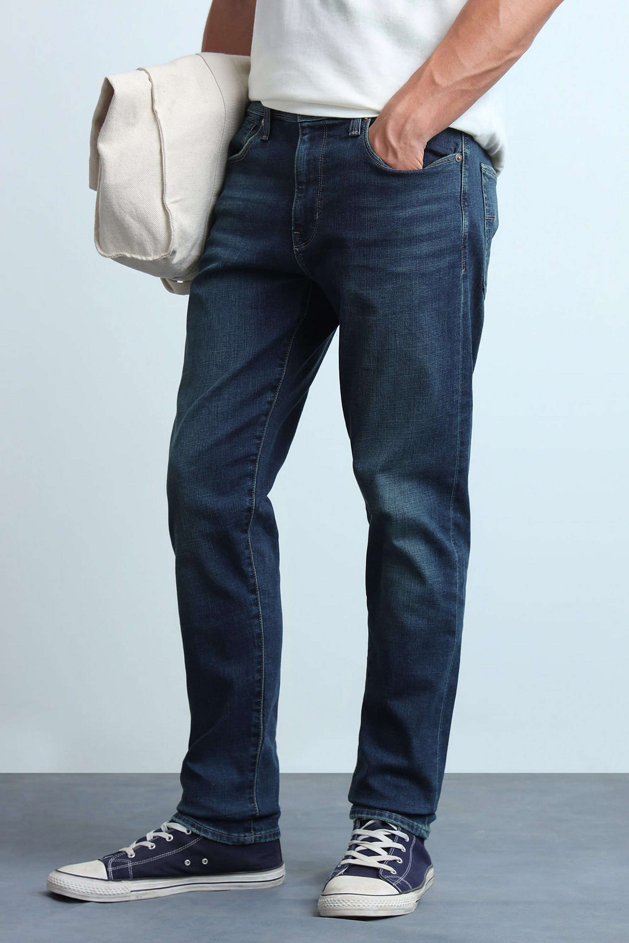 Solid-Cotton-Tapered-Fit-Men-s-Jeans