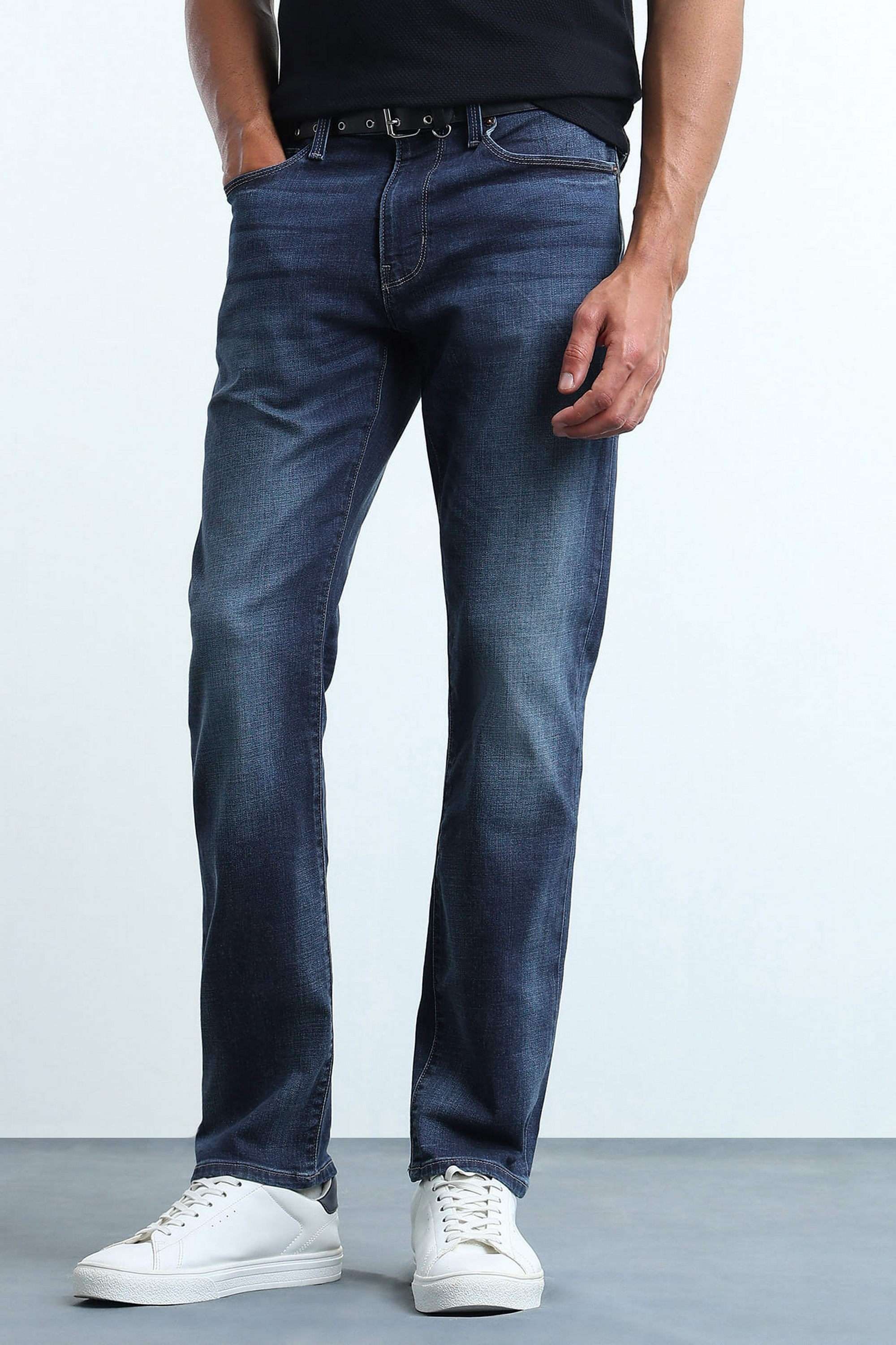 Solid-Cotton-Straight-Fit-Men-s-Jeans
