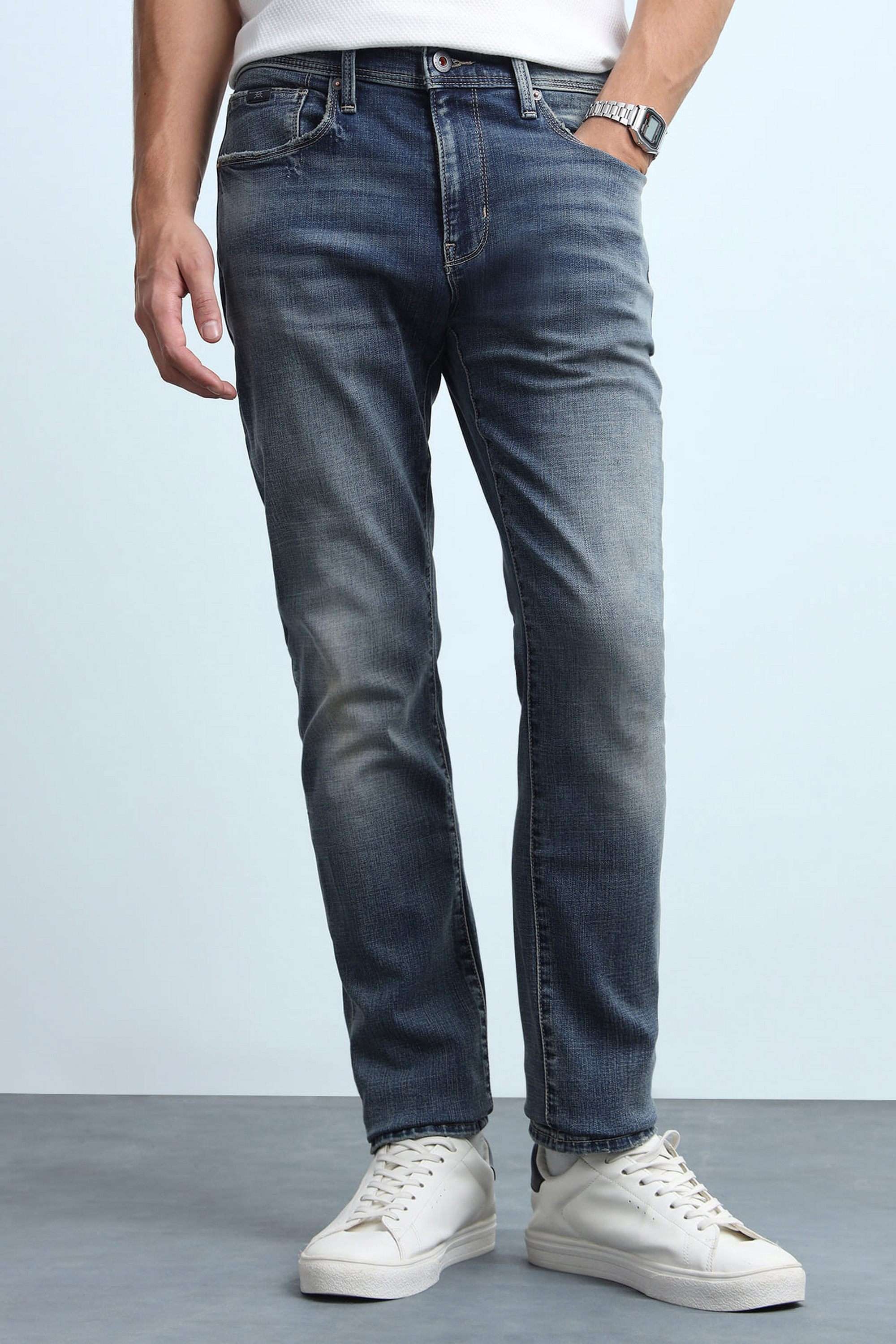 Solid-Cotton-Tapered-Fit-Men-s-Jeans
