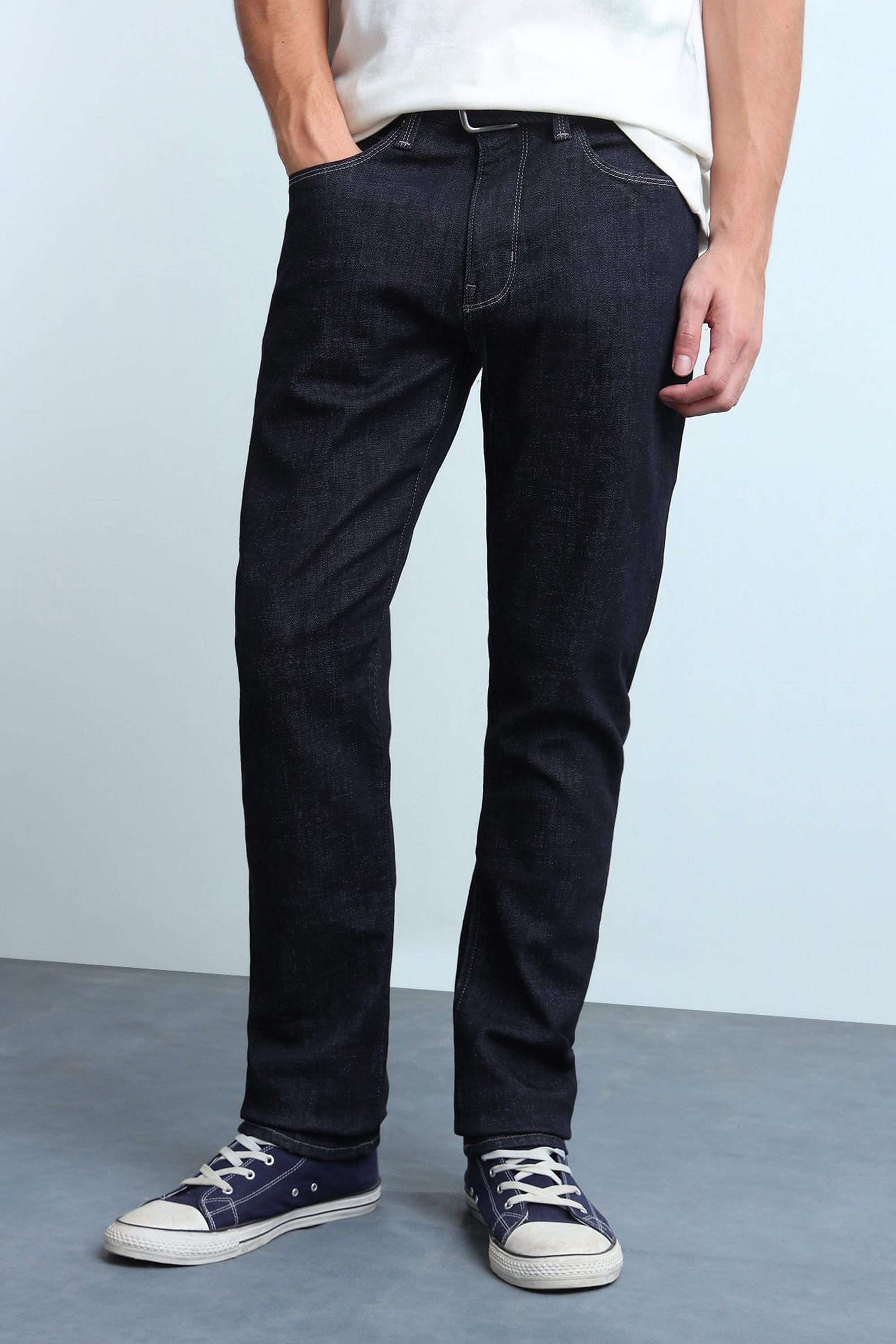 Solid-Cotton-Straight-Fit-Men-s-Jeans
