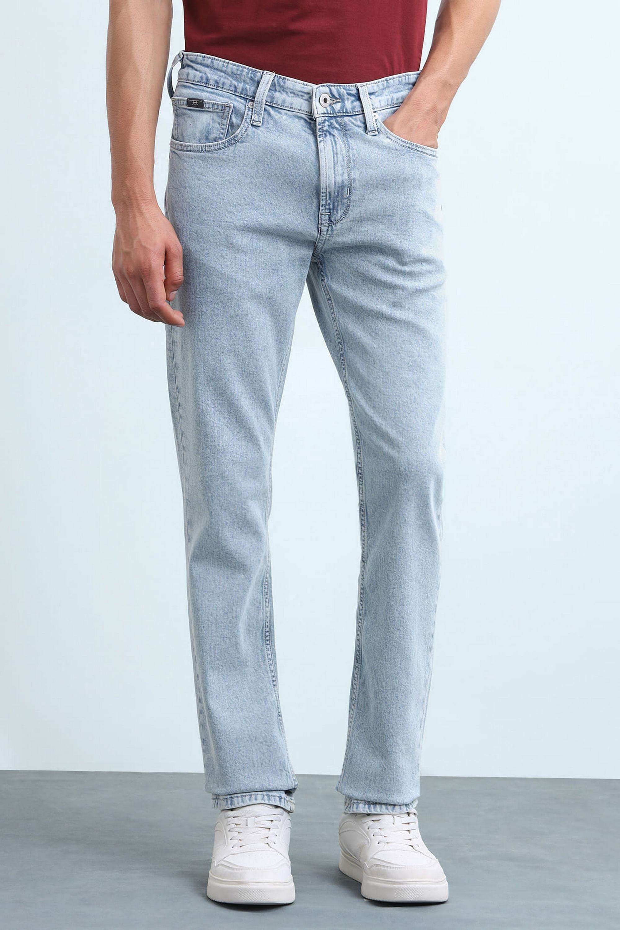 Solid-Cotton-Stretch-Straight-Fit-Men-s-Jeans