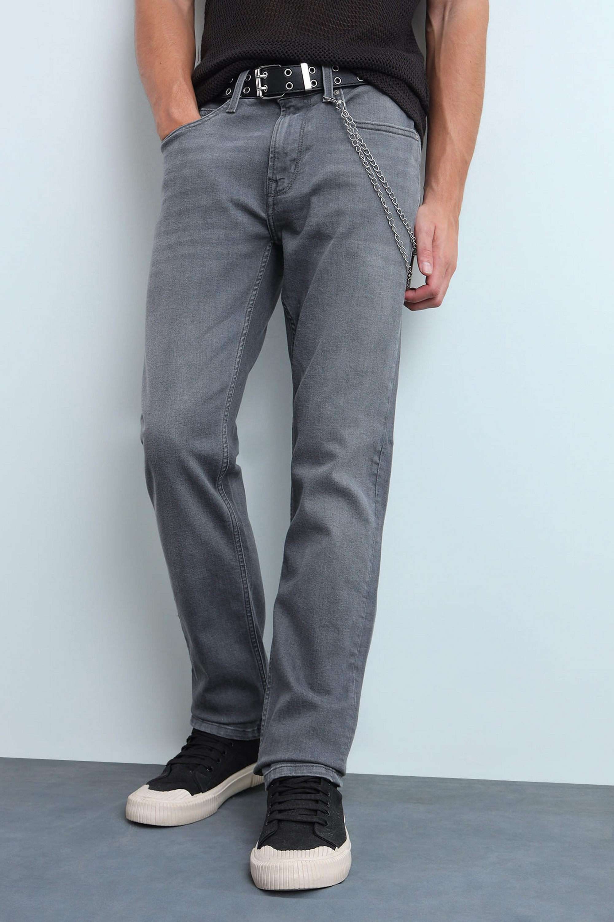 Solid-Poly-Cotton-Straight-Fit-Men-s-Jeans