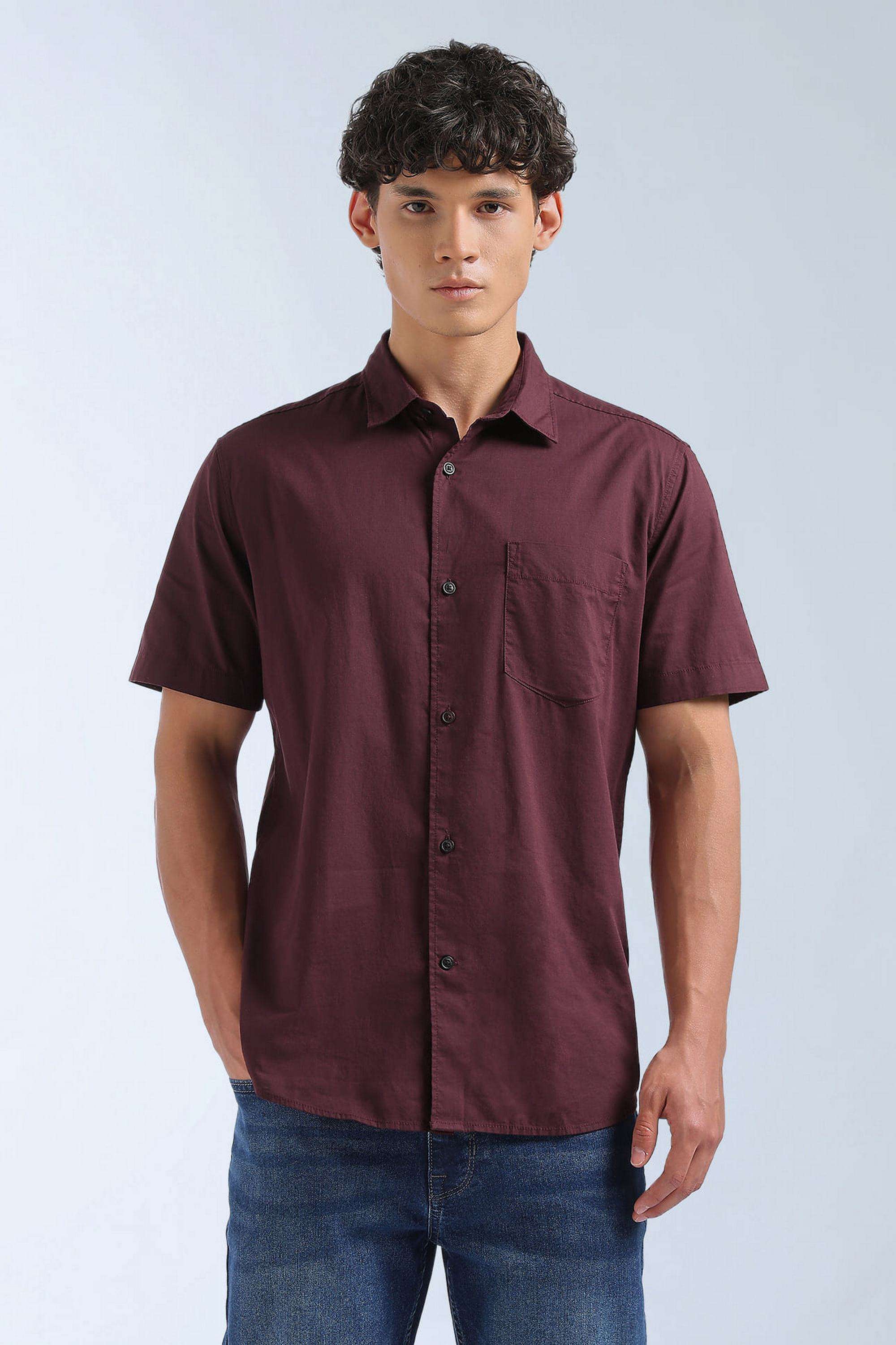 Solid-Cotton-Slim-Fit-Men-s-Shirt