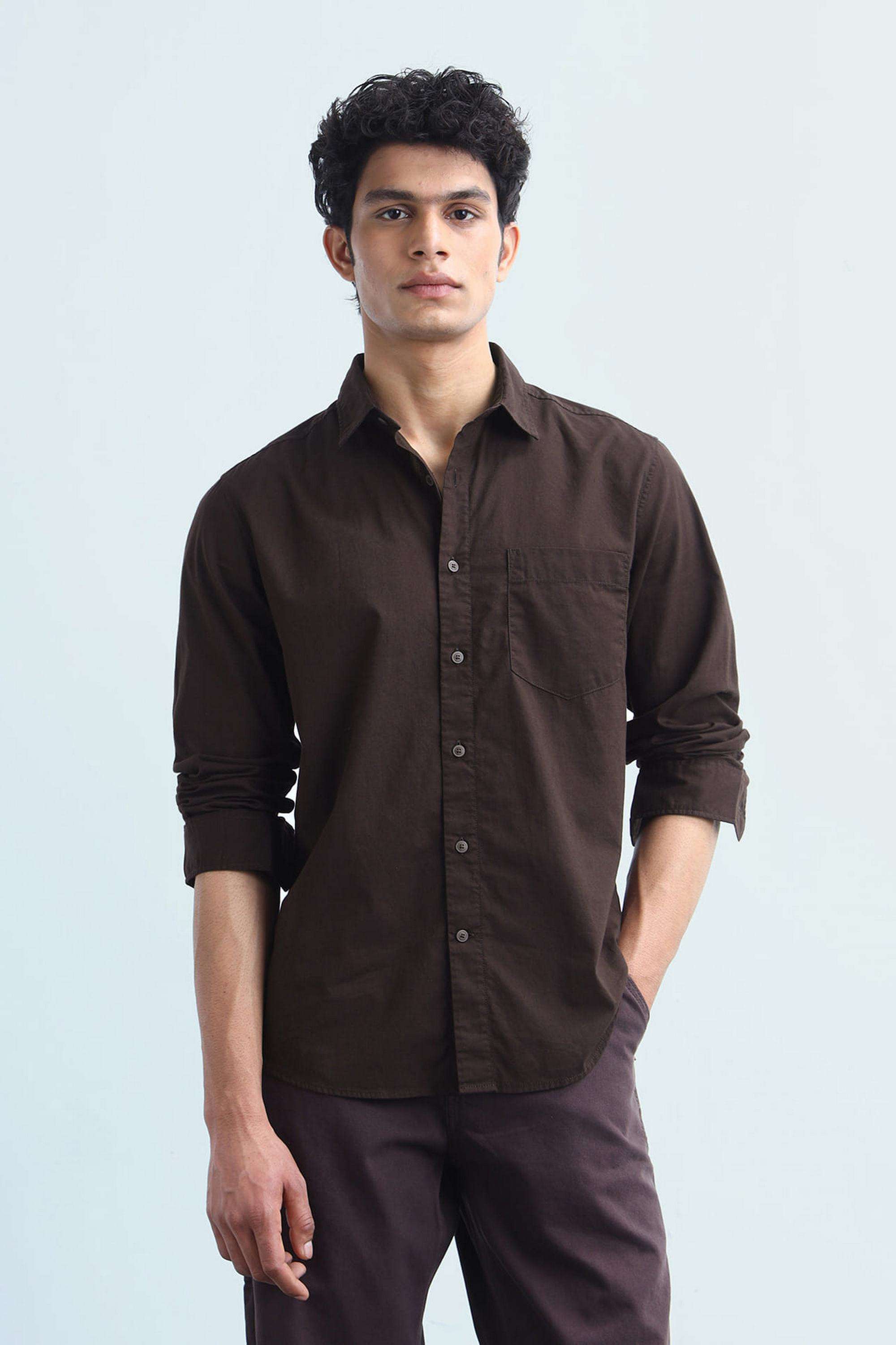 Solid-Cotton-Slim-Fit-Men-s-Shirt