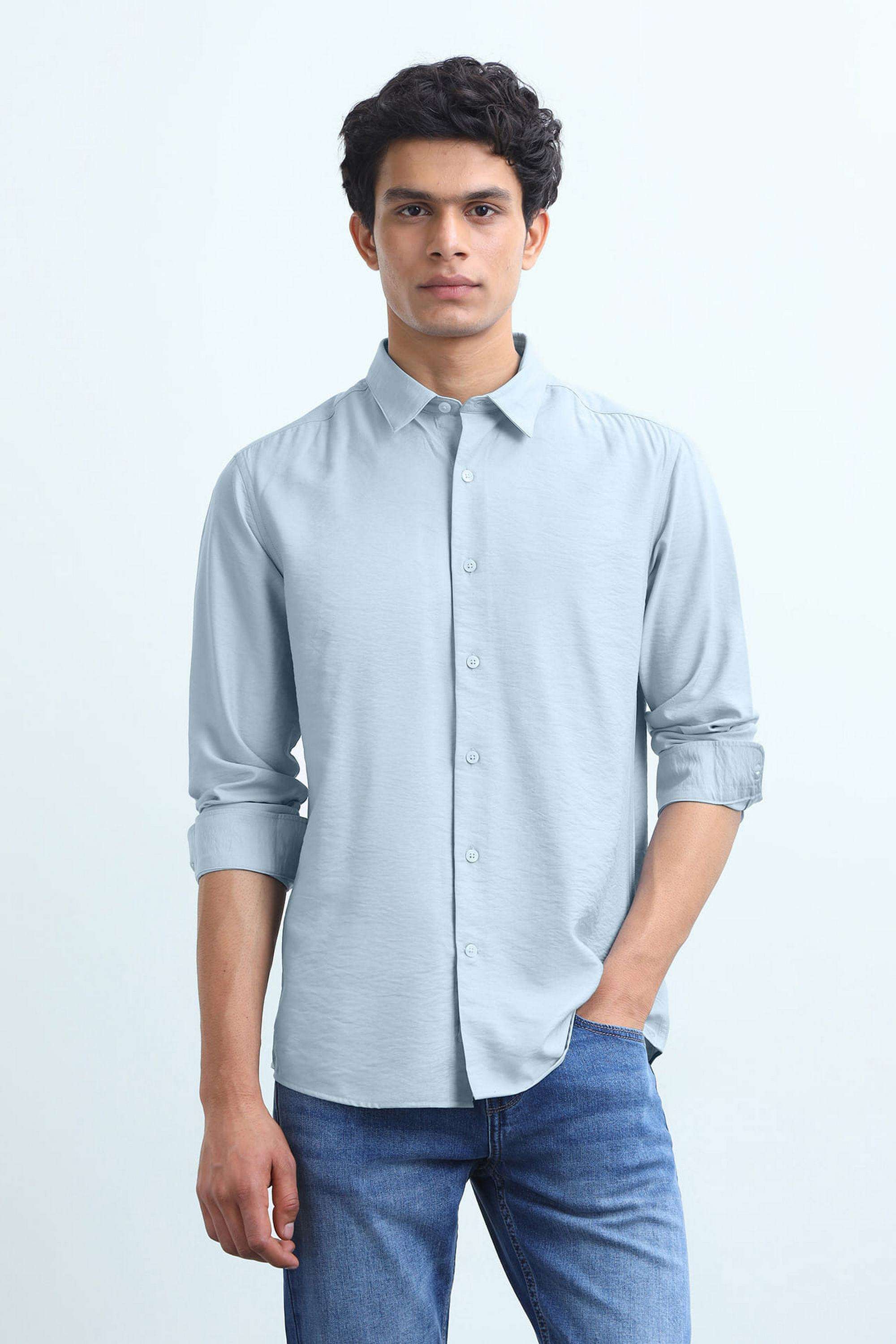 Solid-Rayon-Slim-Fit-Men-s-Shirt