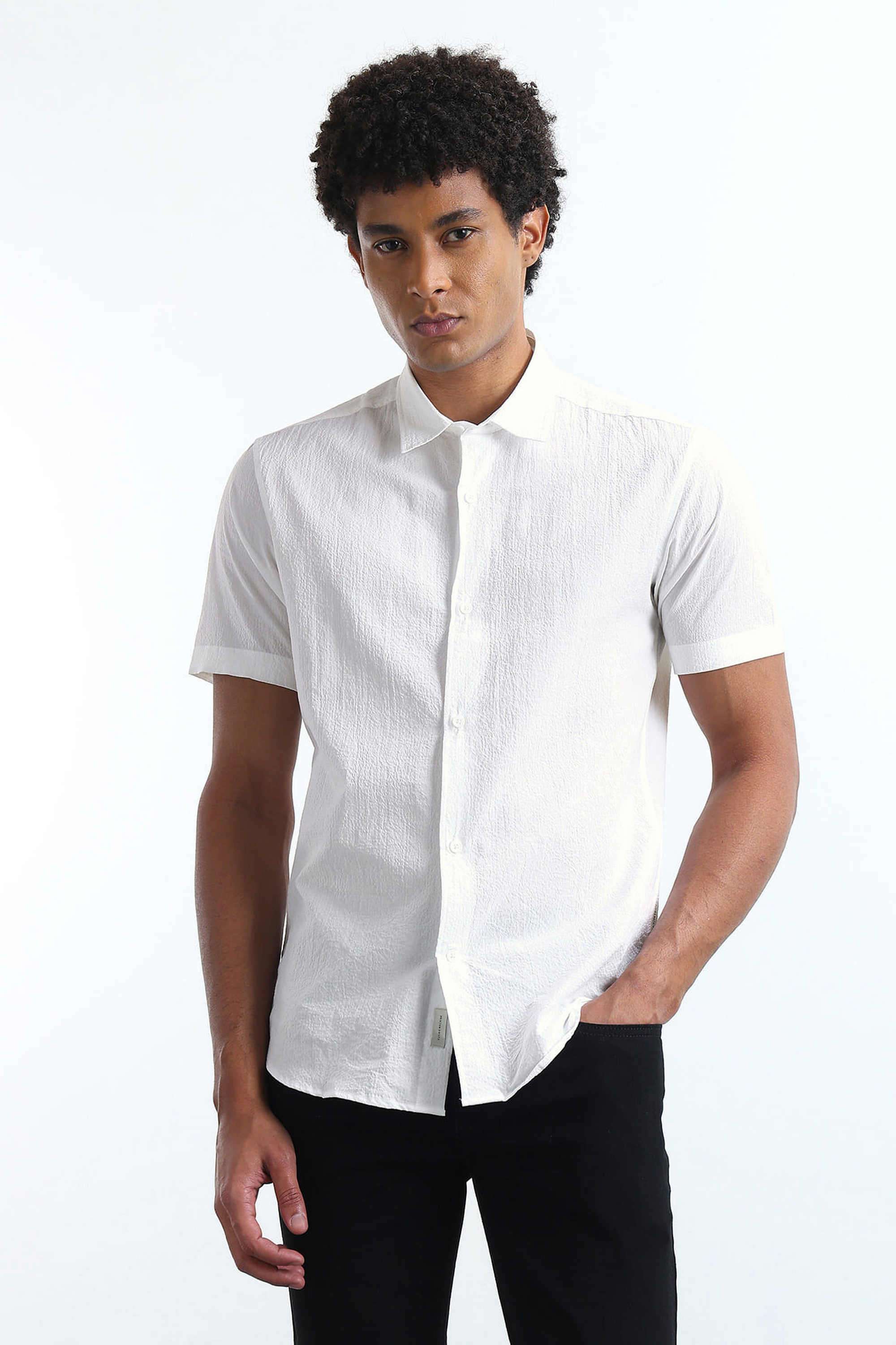 Solid-Cotton-Stretch-Slim-Fit-Men-s-Shirt