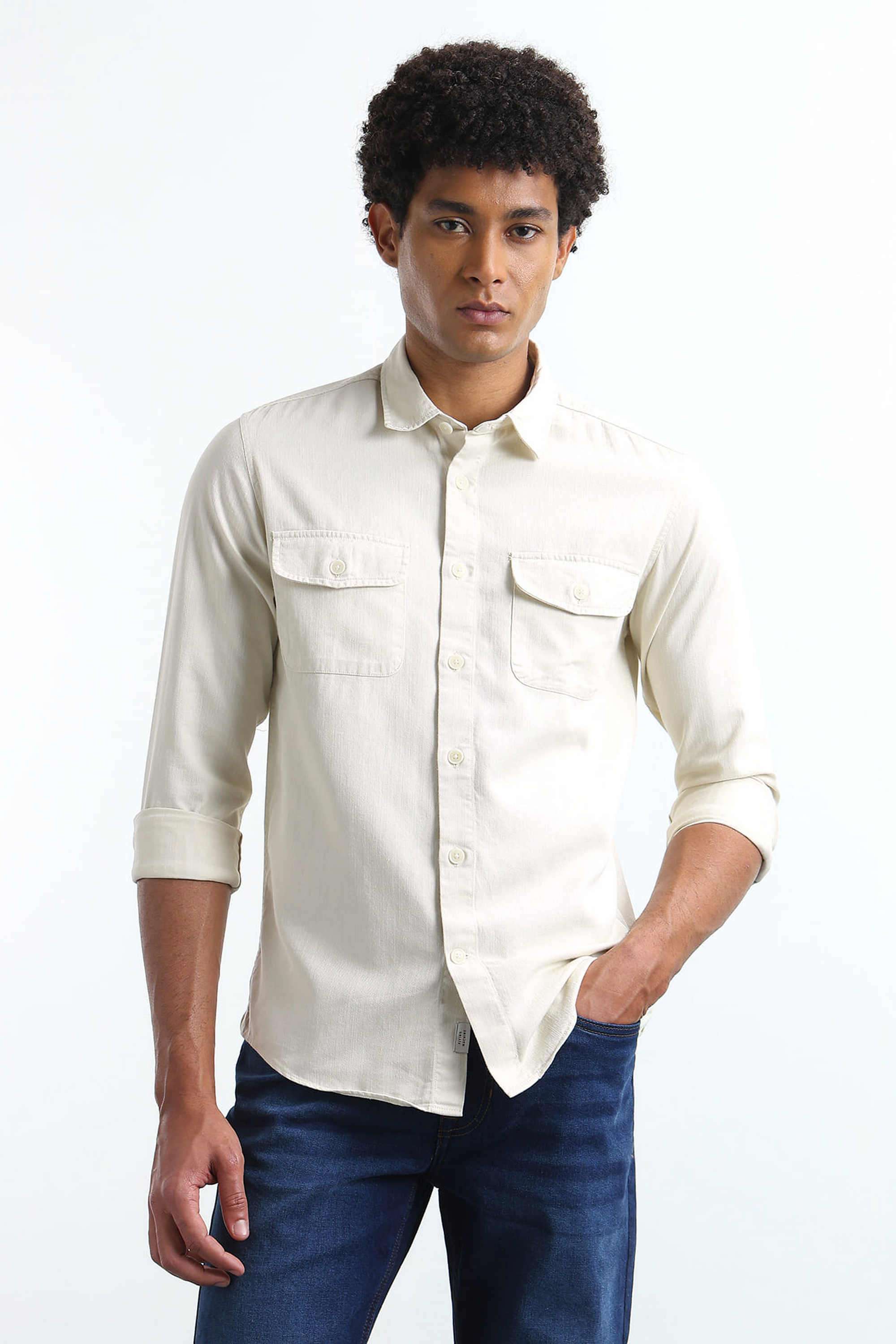 Solid-Cotton-Lycra-Slim-Fit-Men-s-Shirt