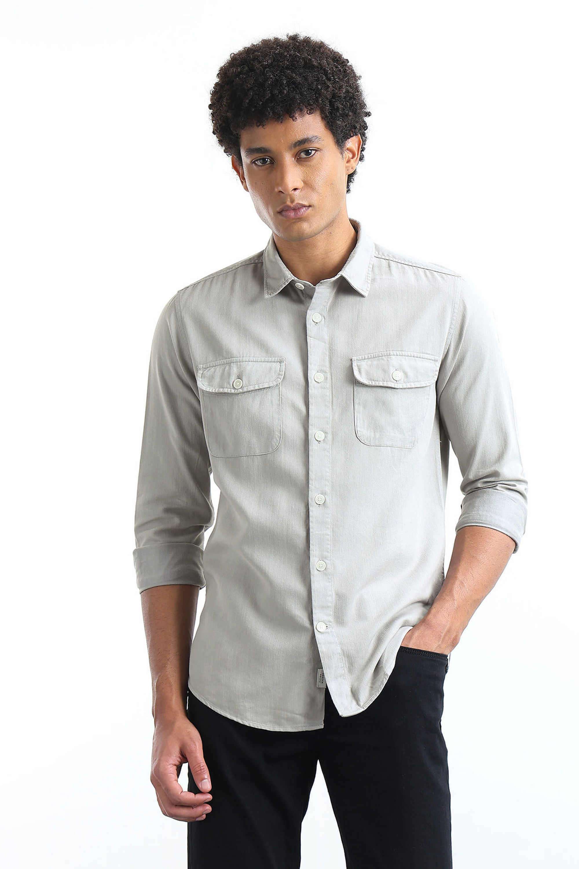 Solid-Cotton-Lycra-Slim-Fit-Men-s-Shirt