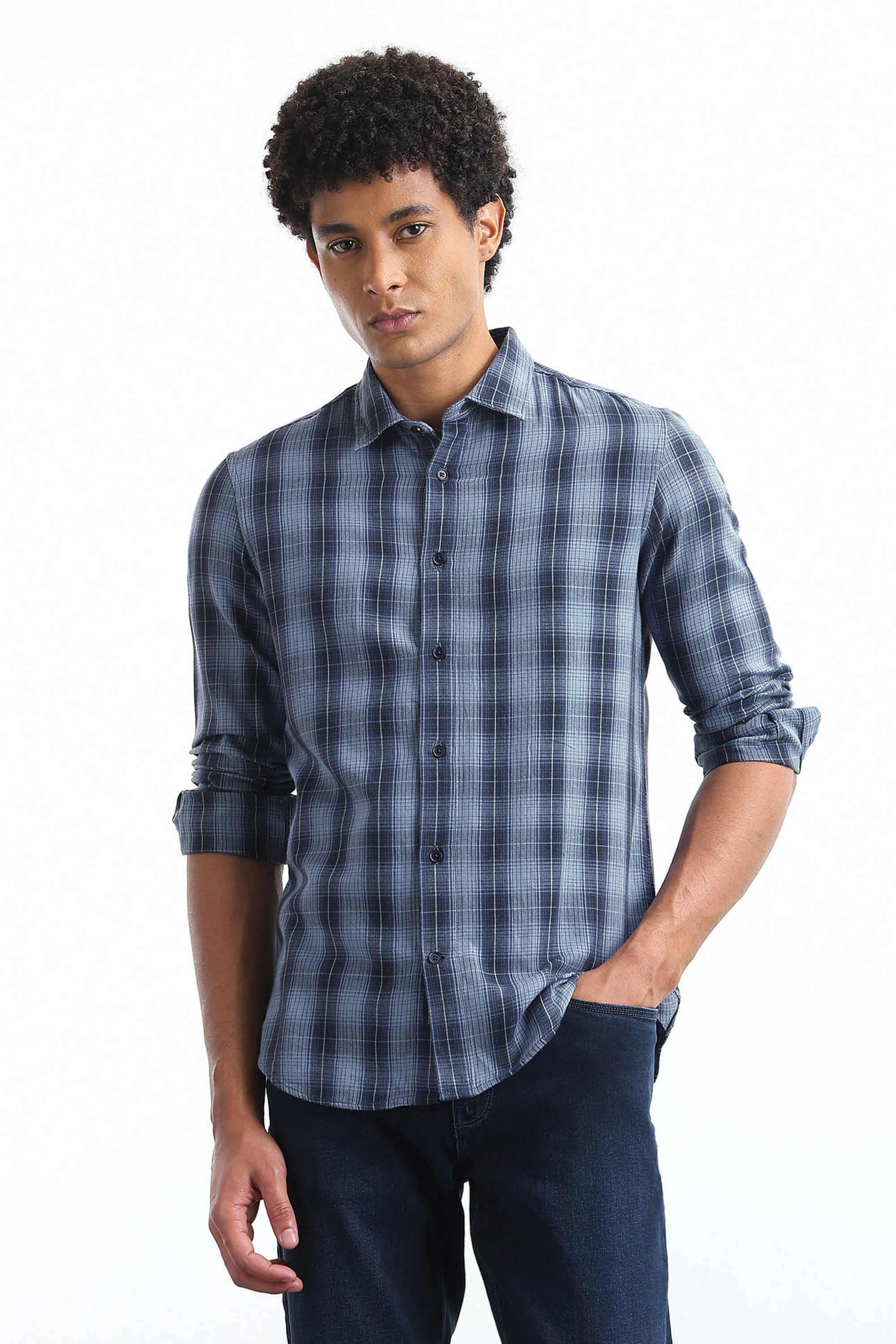 Checks-Cotton-Viscose-Slim-Fit-Men-s-Shirt