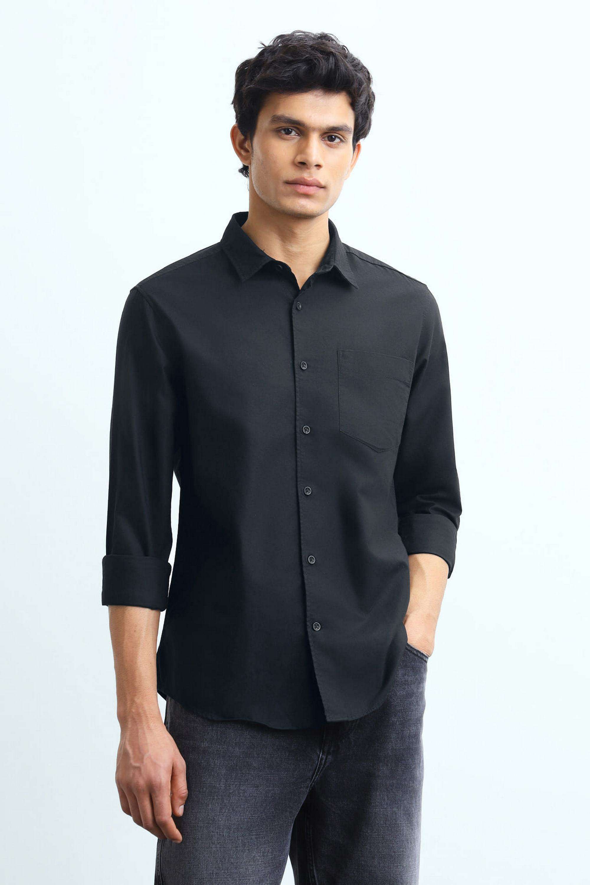 Solid-Cotton-Slim-Fit-Men-s-Shirt