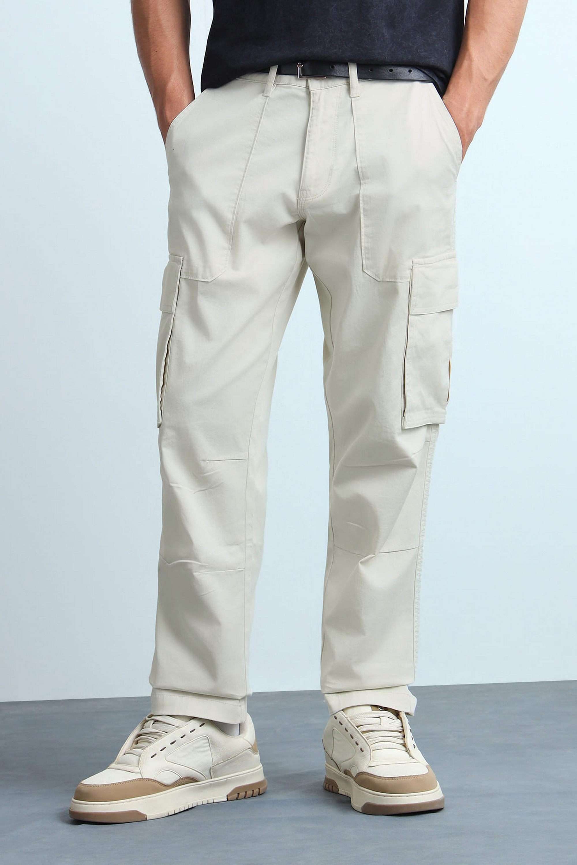 Solid-Cotton-Tapered-Fit-Men-s-Casual-Trousers