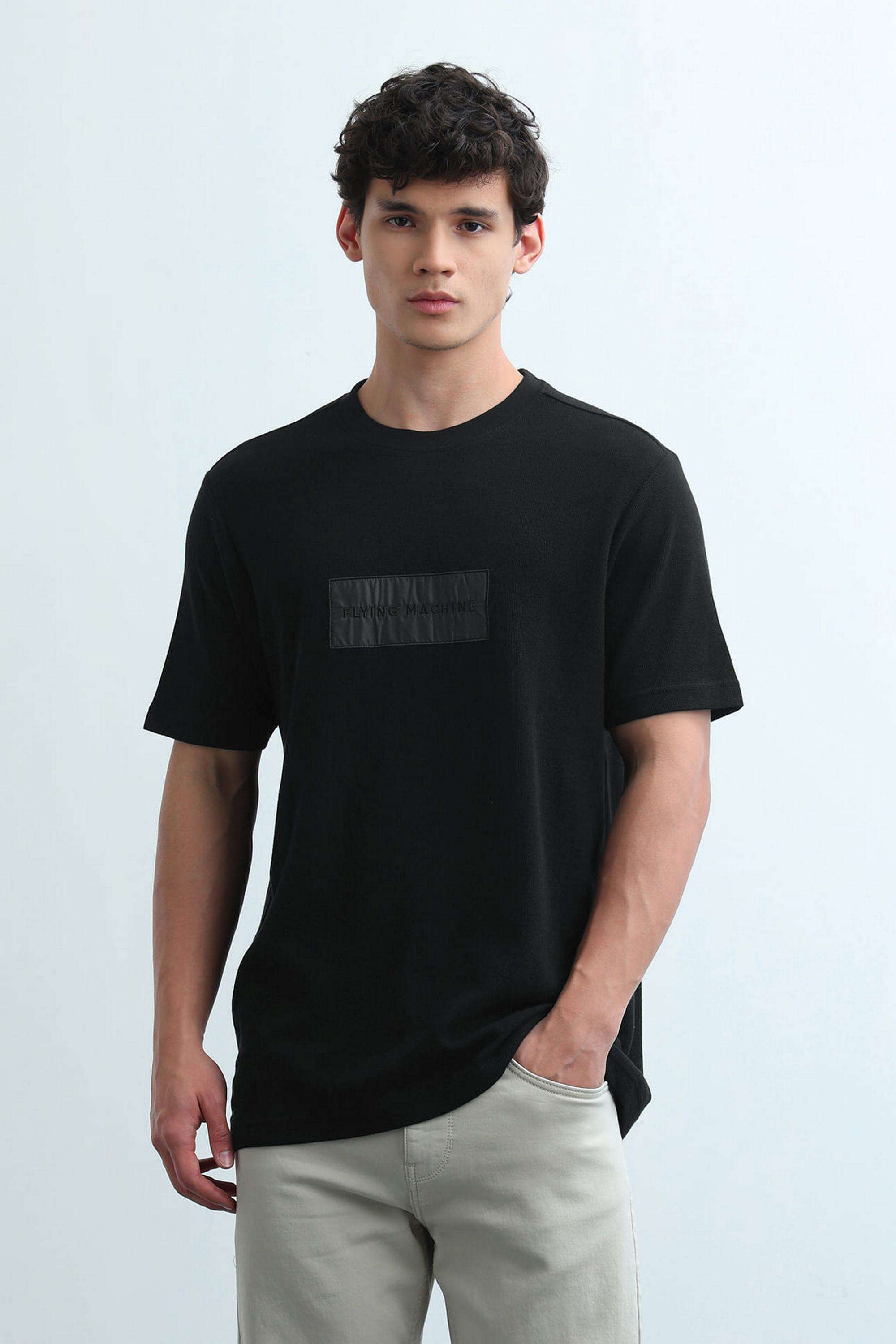 Solid-Blended-Fabric-Round-Neck-Men-s-T-Shirt