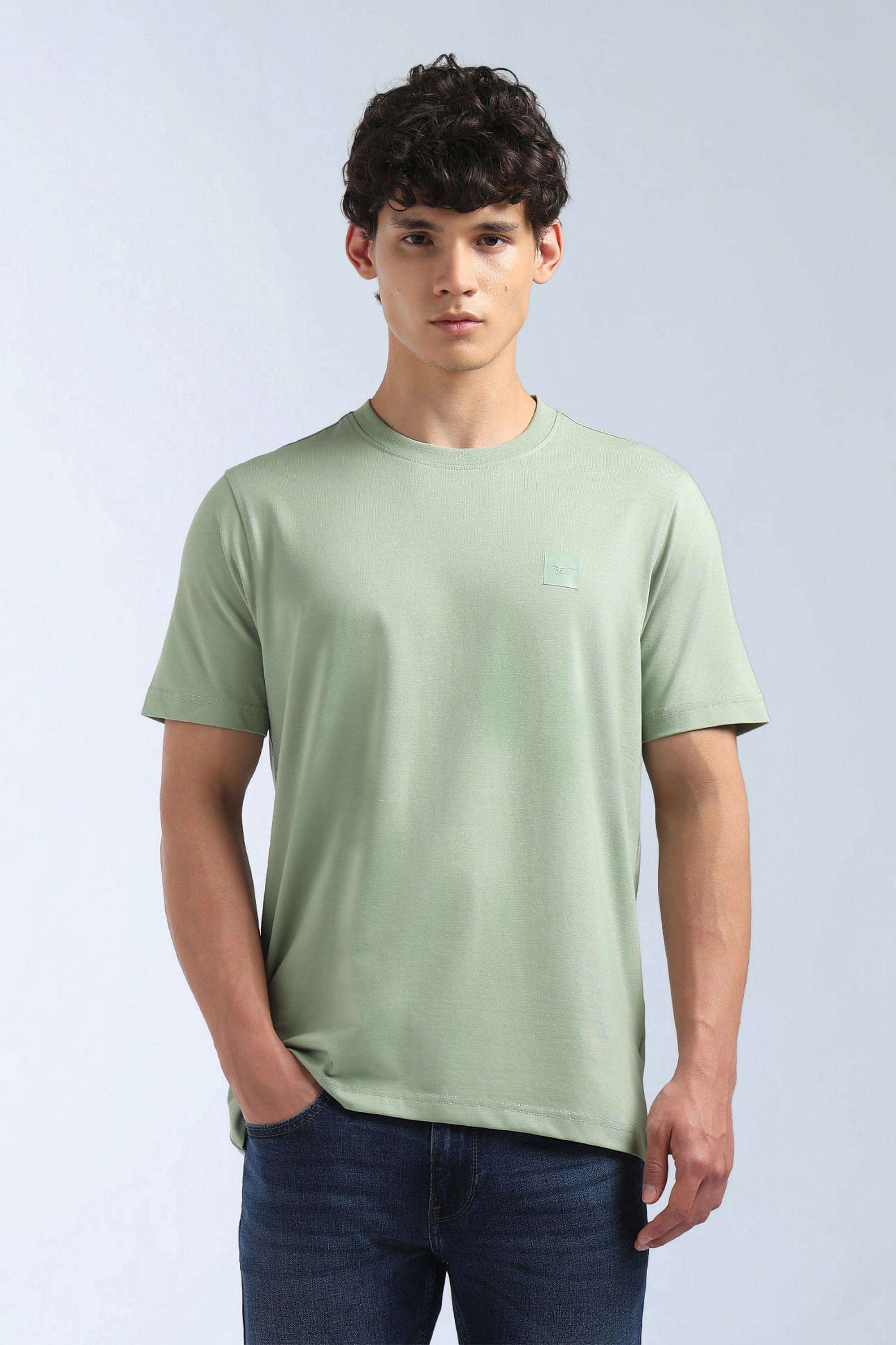 Solid-Cotton-Round-Neck-Men-s-T-Shirt