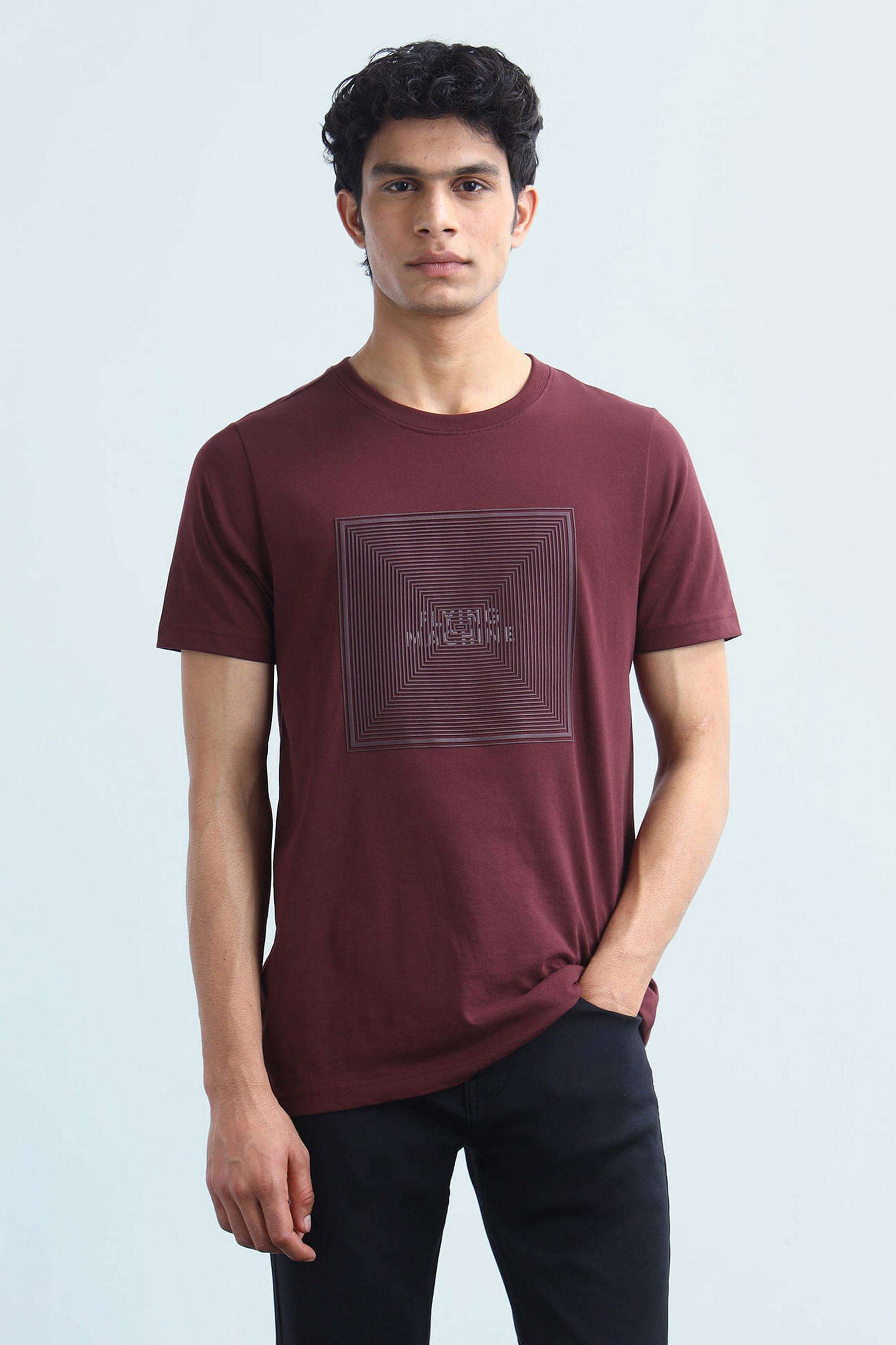 Solid-Blended-Fabric-Round-Neck-Men-s-T-Shirt