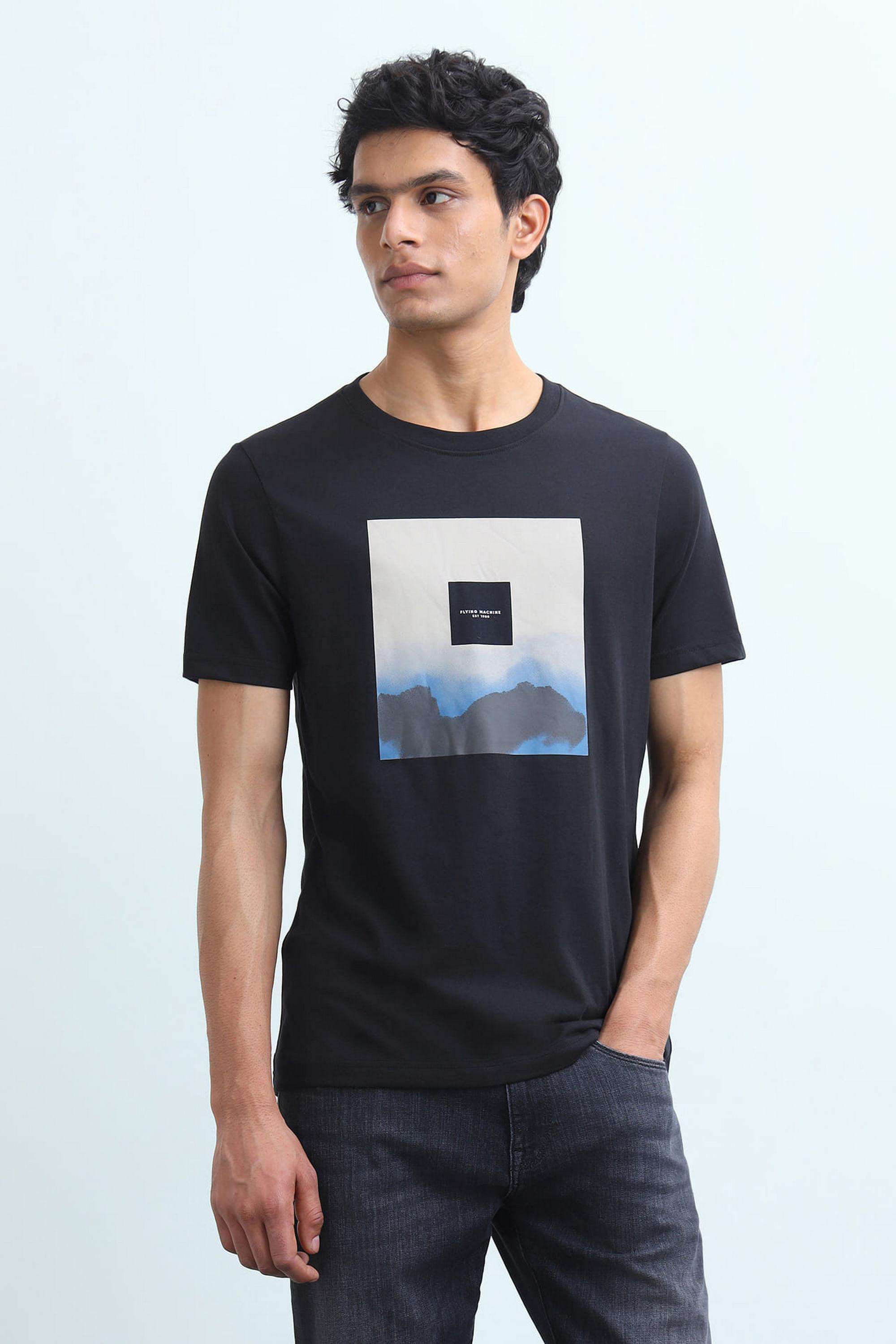 Printed-Blended-Fabric-Round-Neck-Men-s-T-Shirt