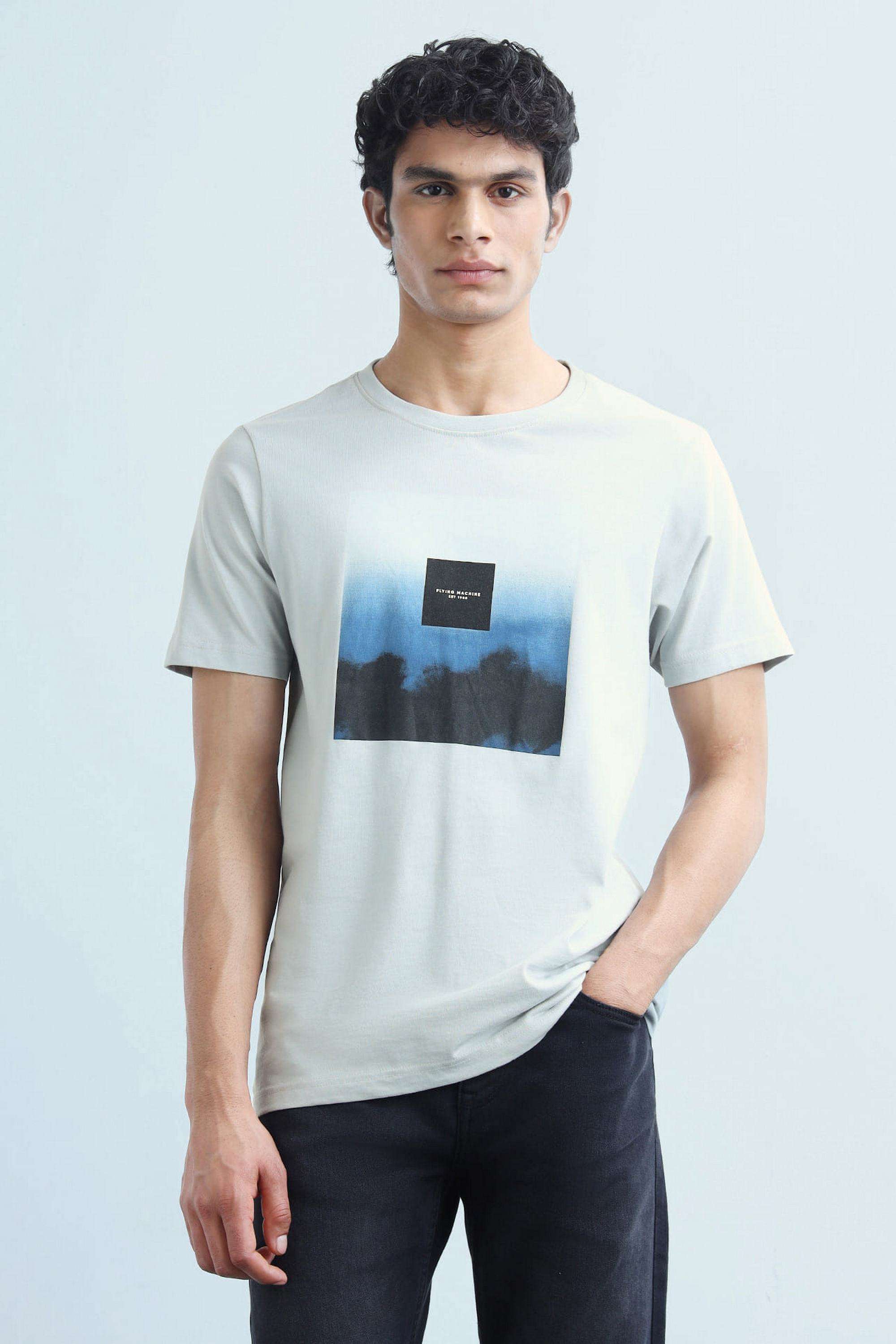 Printed-Blended-Fabric-Round-Neck-Men-s-T-Shirt
