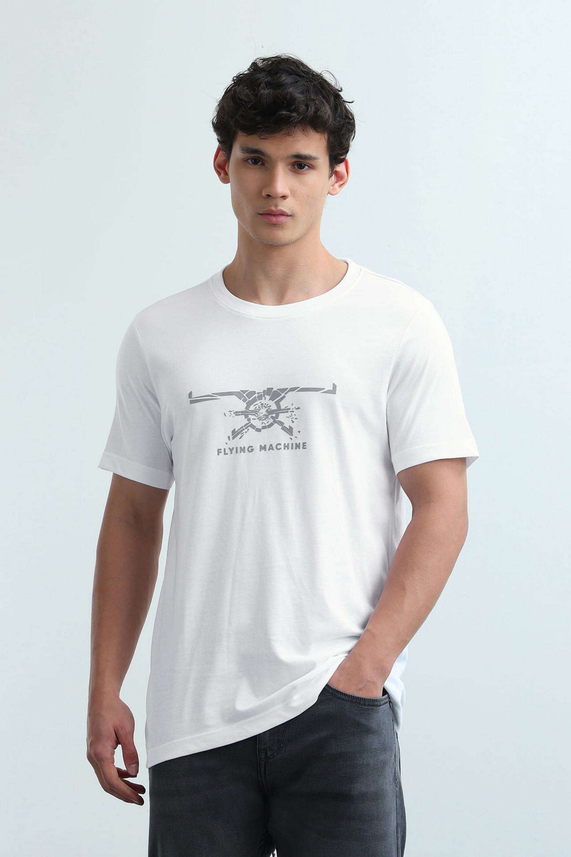 Solid-Blended-Fabric-Round-Neck-Men-s-T-Shirt