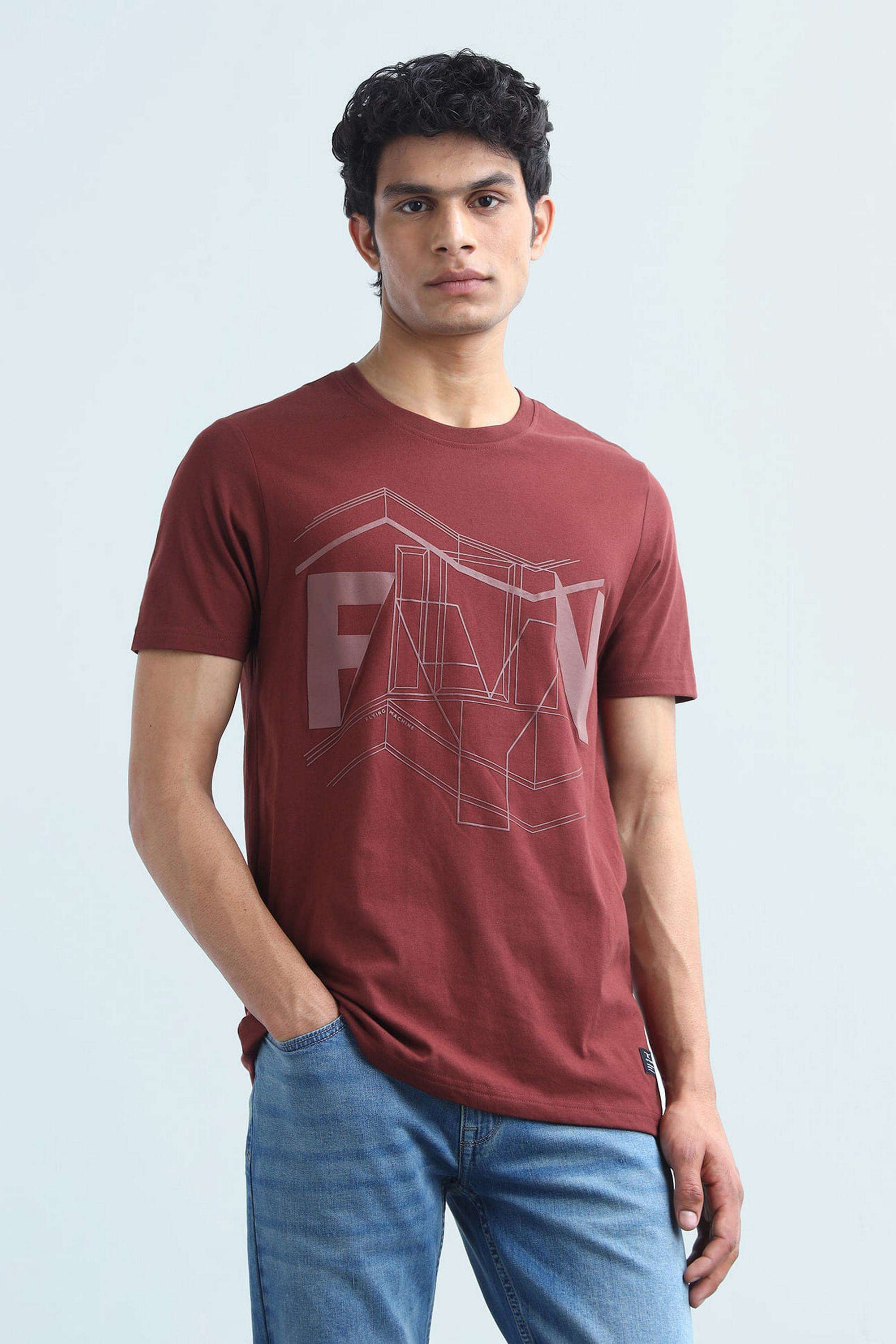 Printed-Blended-Fabric-Round-Neck-Men-s-T-Shirt