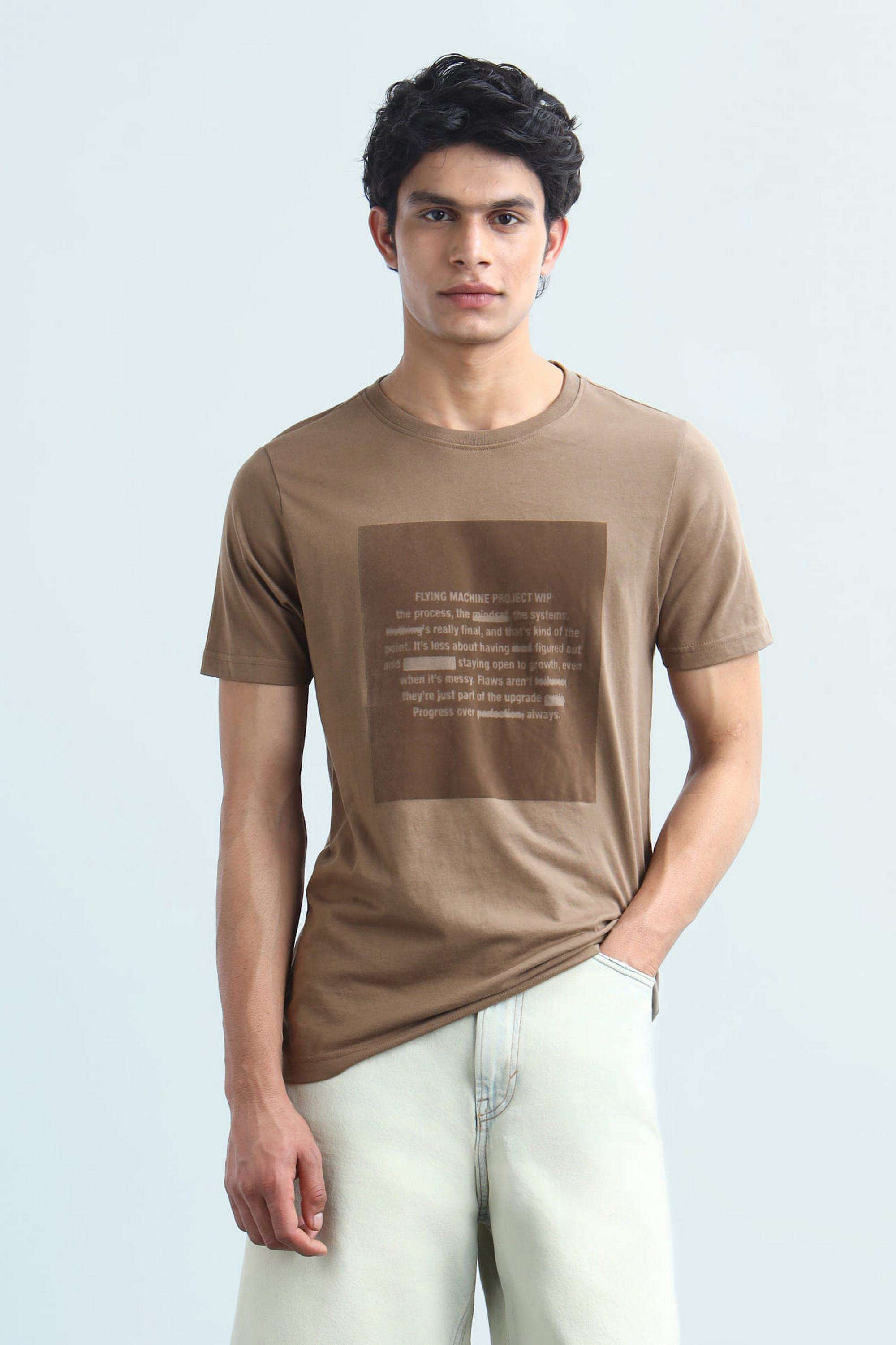 Printed-Blended-Fabric-Round-Neck-Men-s-T-Shirt