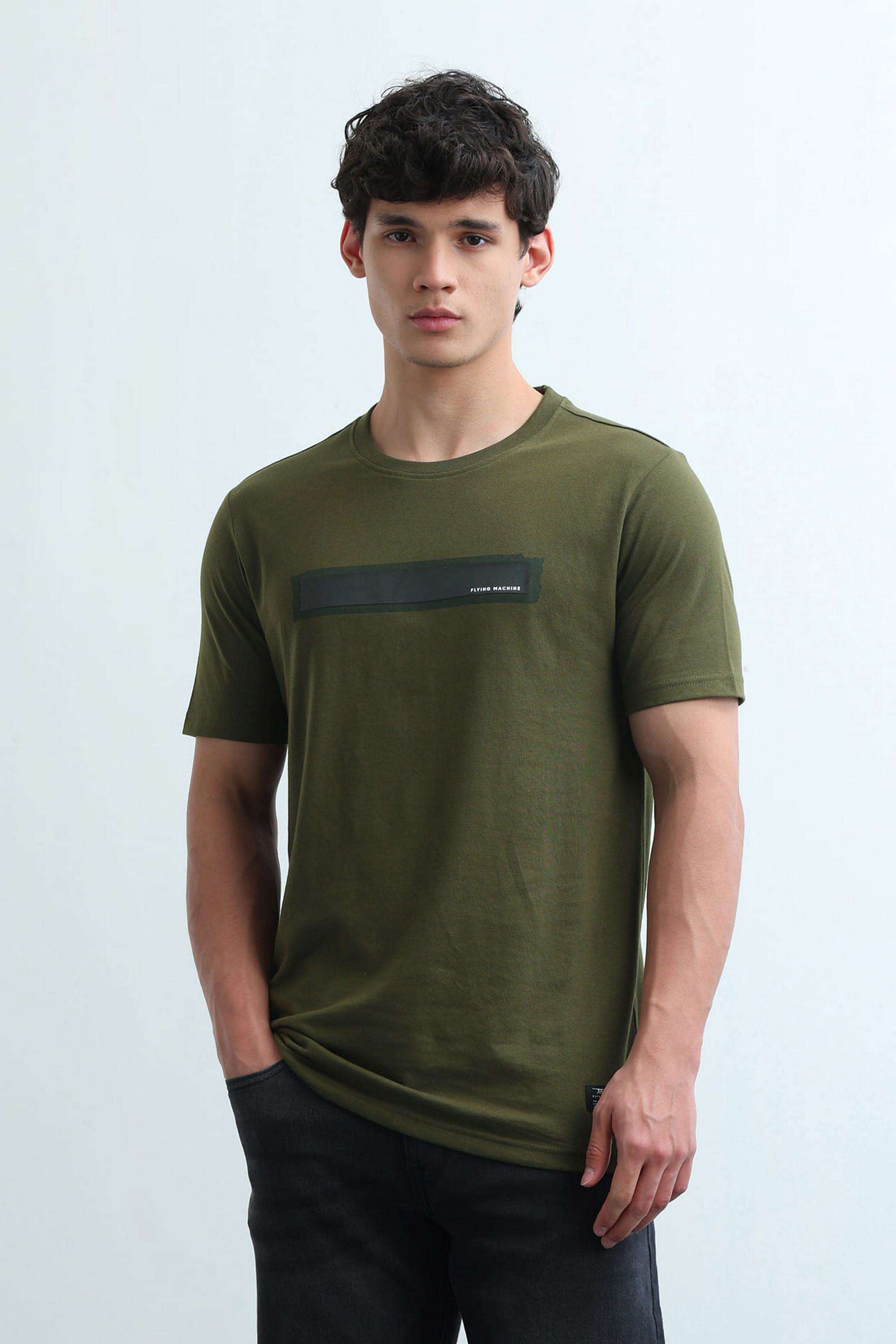 Solid-Blended-Fabric-Round-Neck-Men-s-T-Shirt