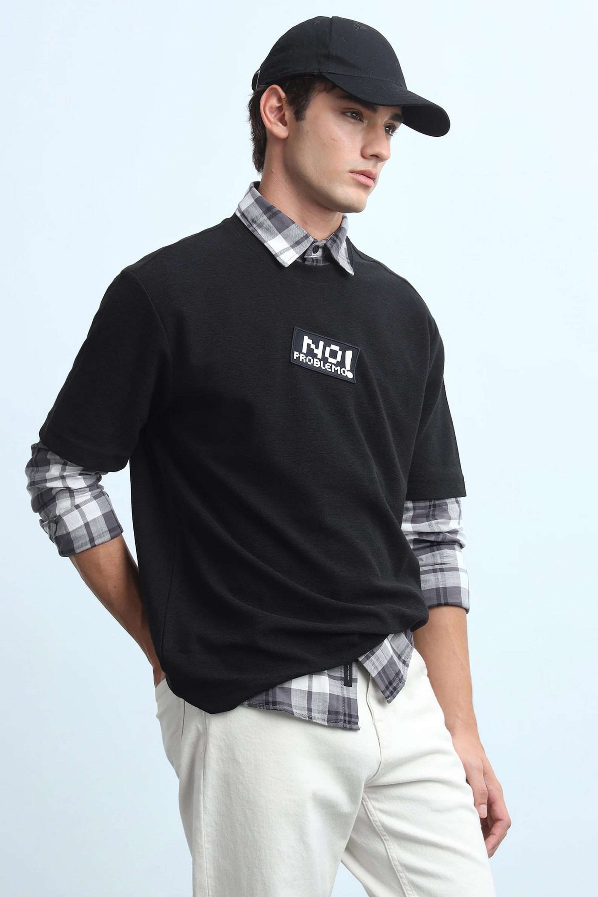 Solid-Poly-Cotton-Round-Neck-Men-s-T-Shirt