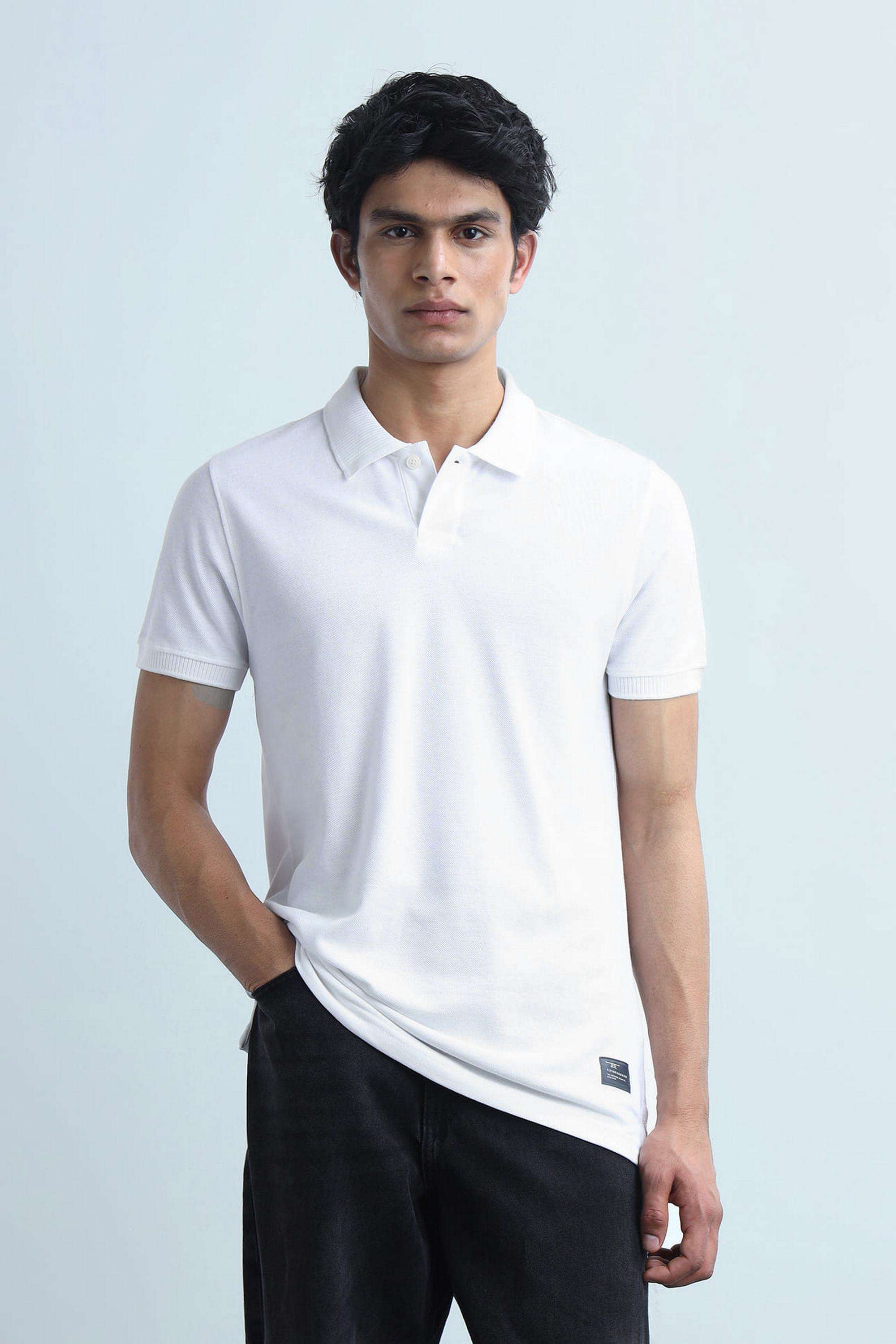 Solid-Blended-Fabric-Polo-Men-s-T-Shirt