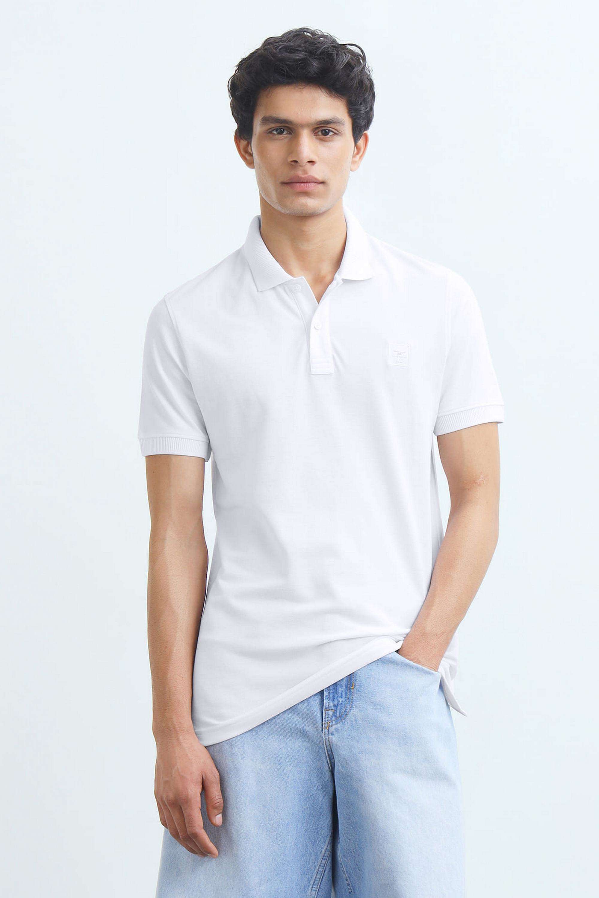 Solid-Blended-Fabric-Polo-Men-s-T-Shirt