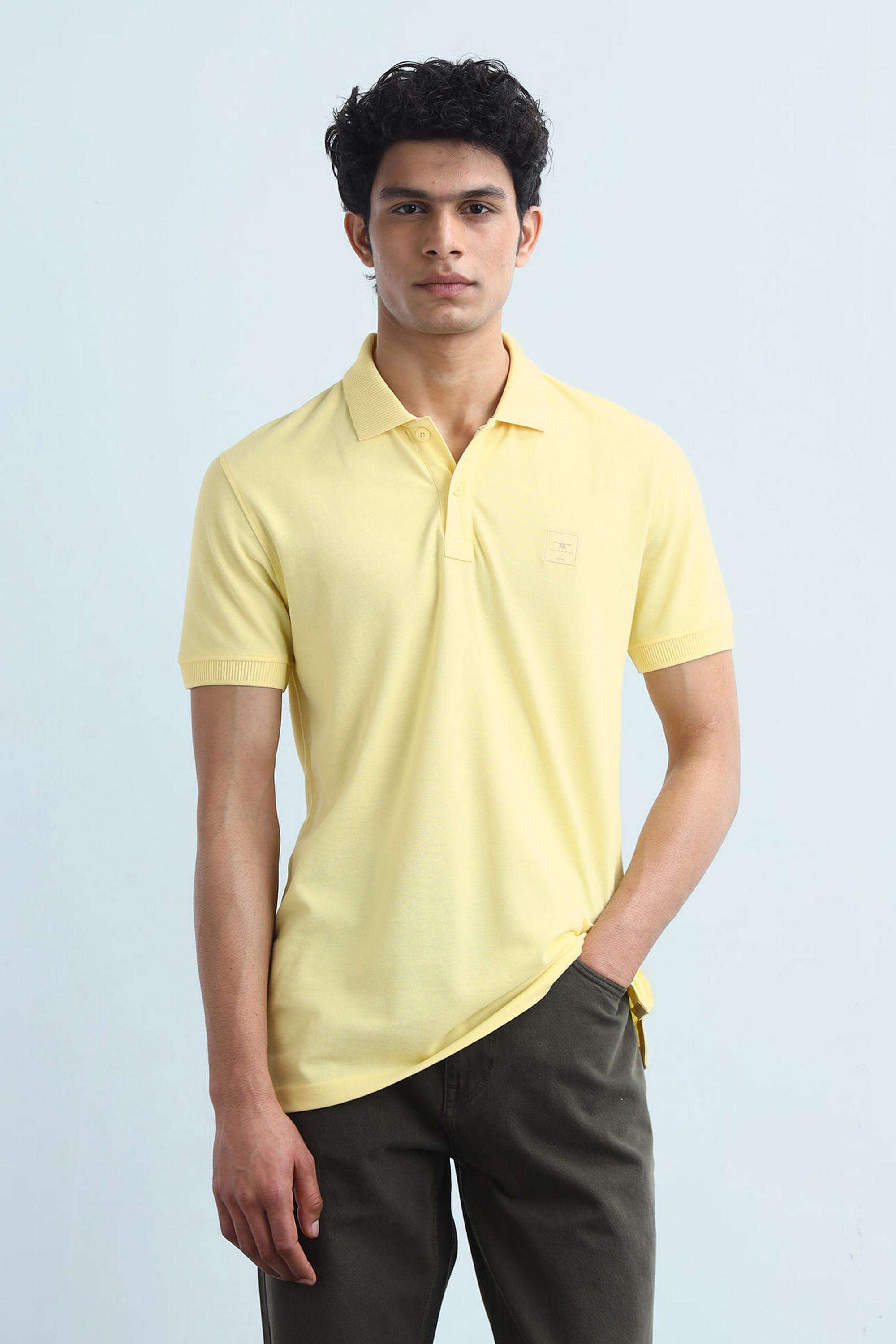 Solid-Blended-Fabric-Polo-Men-s-T-Shirt