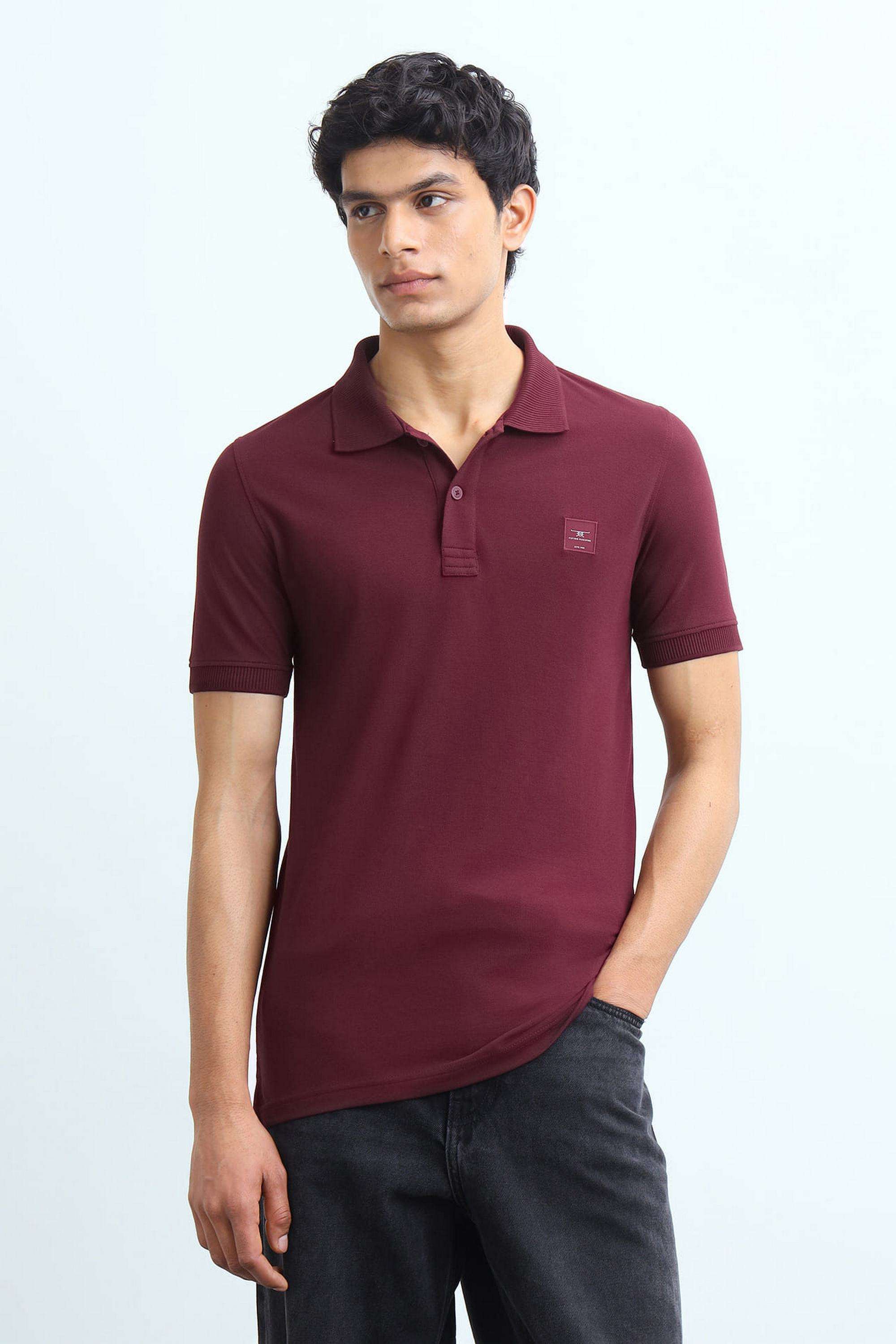 Solid-Blended-Fabric-Polo-Men-s-T-Shirt