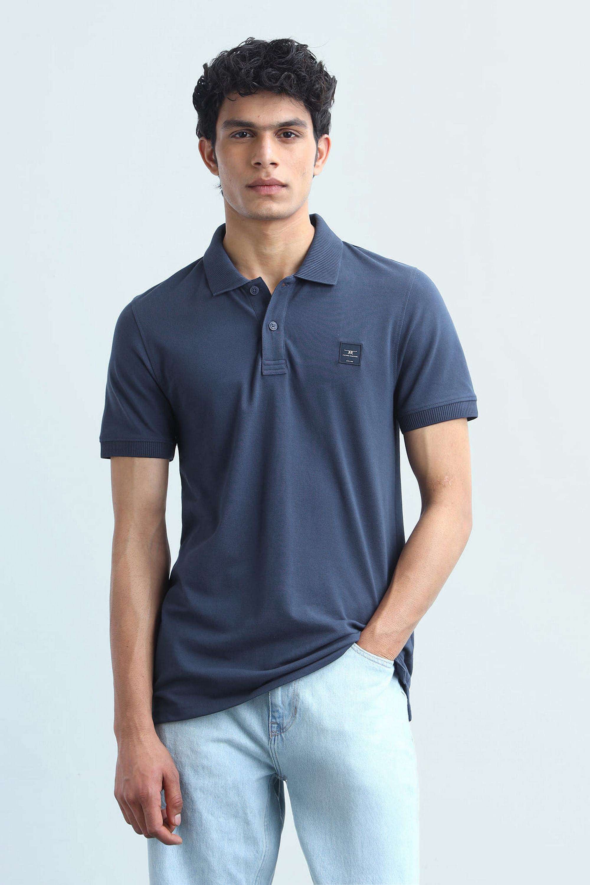 Solid-Blended-Fabric-Polo-Men-s-T-Shirt