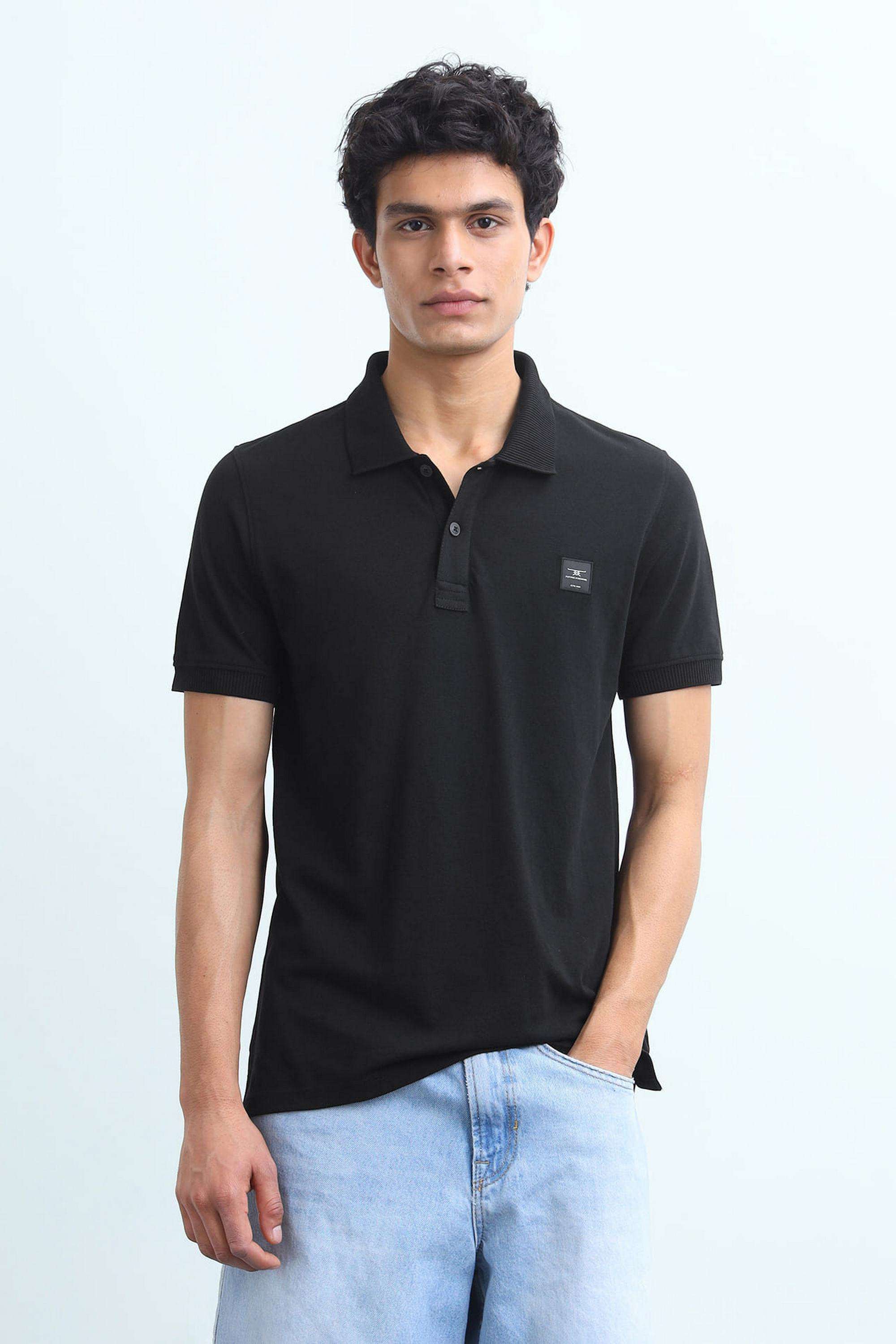 Solid-Blended-Fabric-Polo-Men-s-T-Shirt