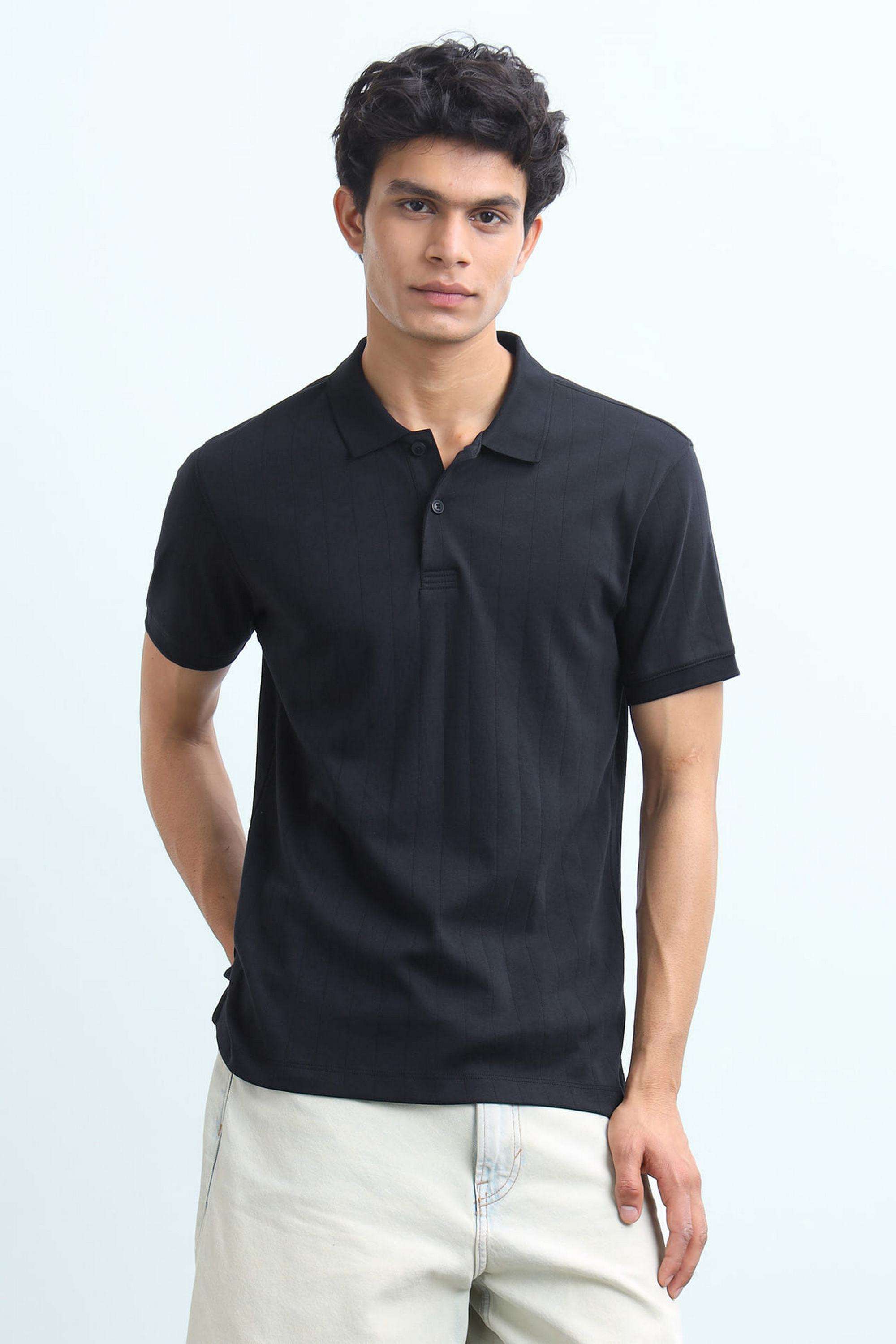 Solid-Blended-Fabric-Polo-Men-s-T-Shirt