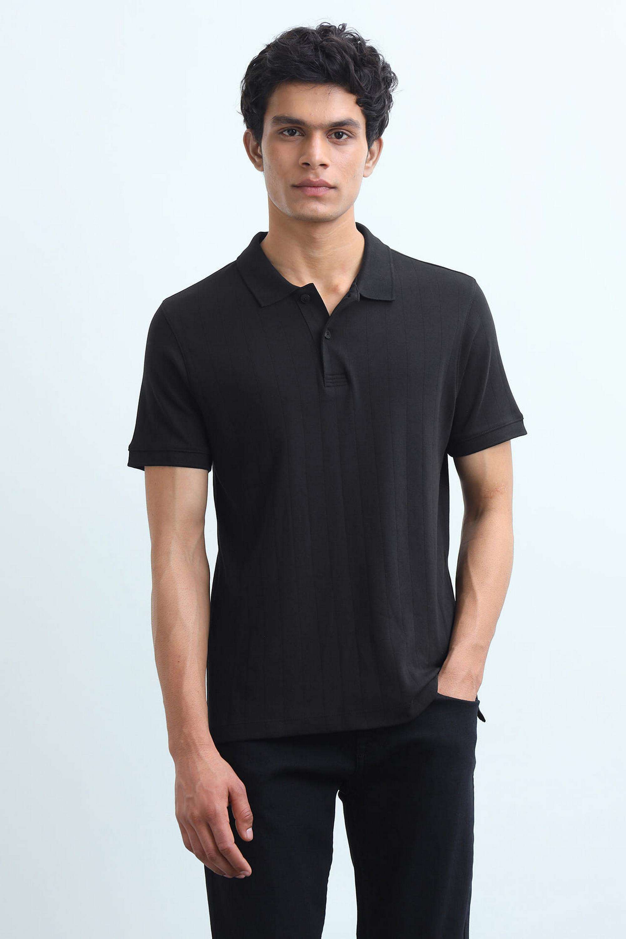 Solid-Blended-Fabric-Polo-Men-s-T-Shirt