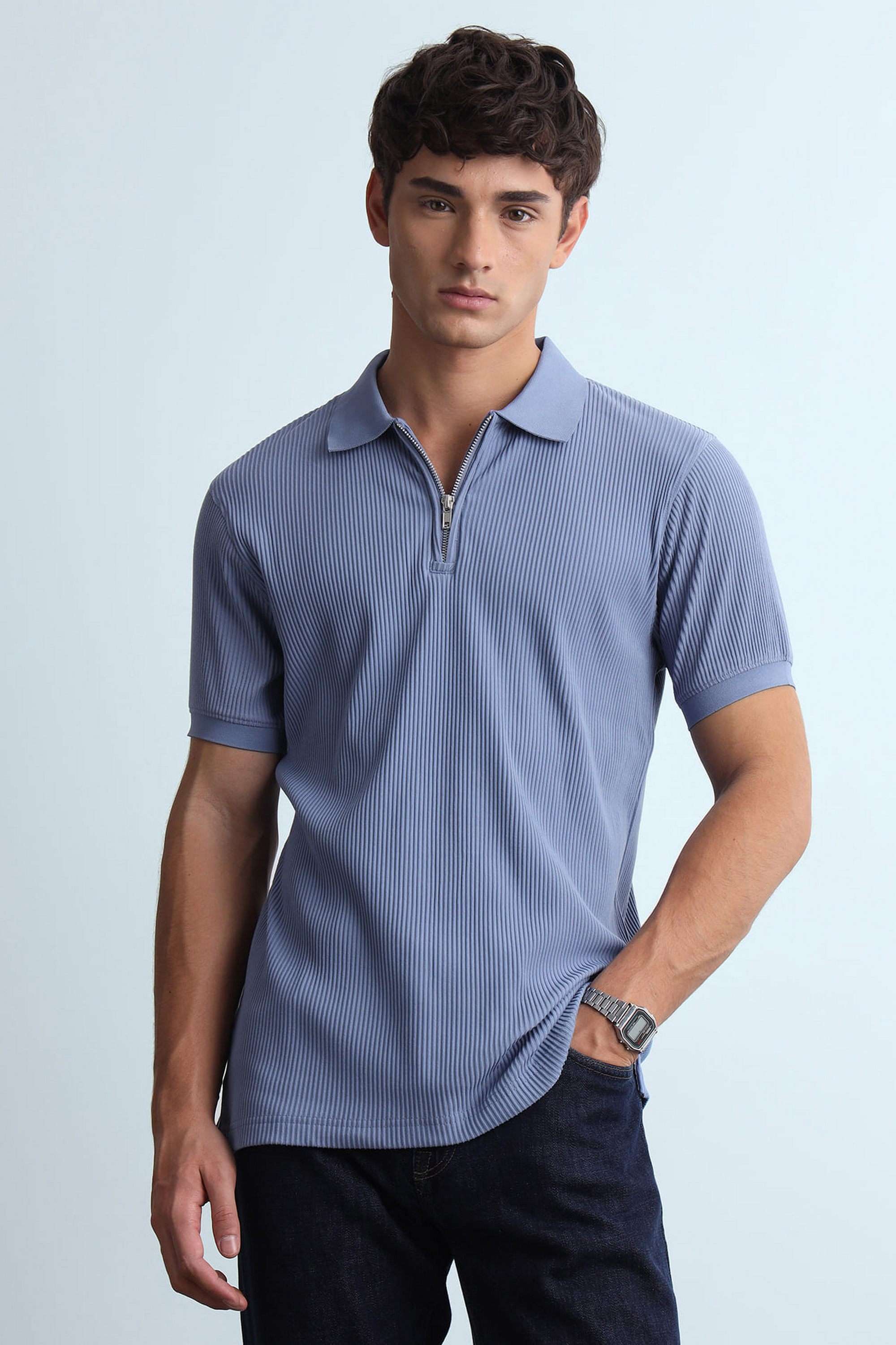 Knitted-Cotton-Polo-Men-s-T-Shirt