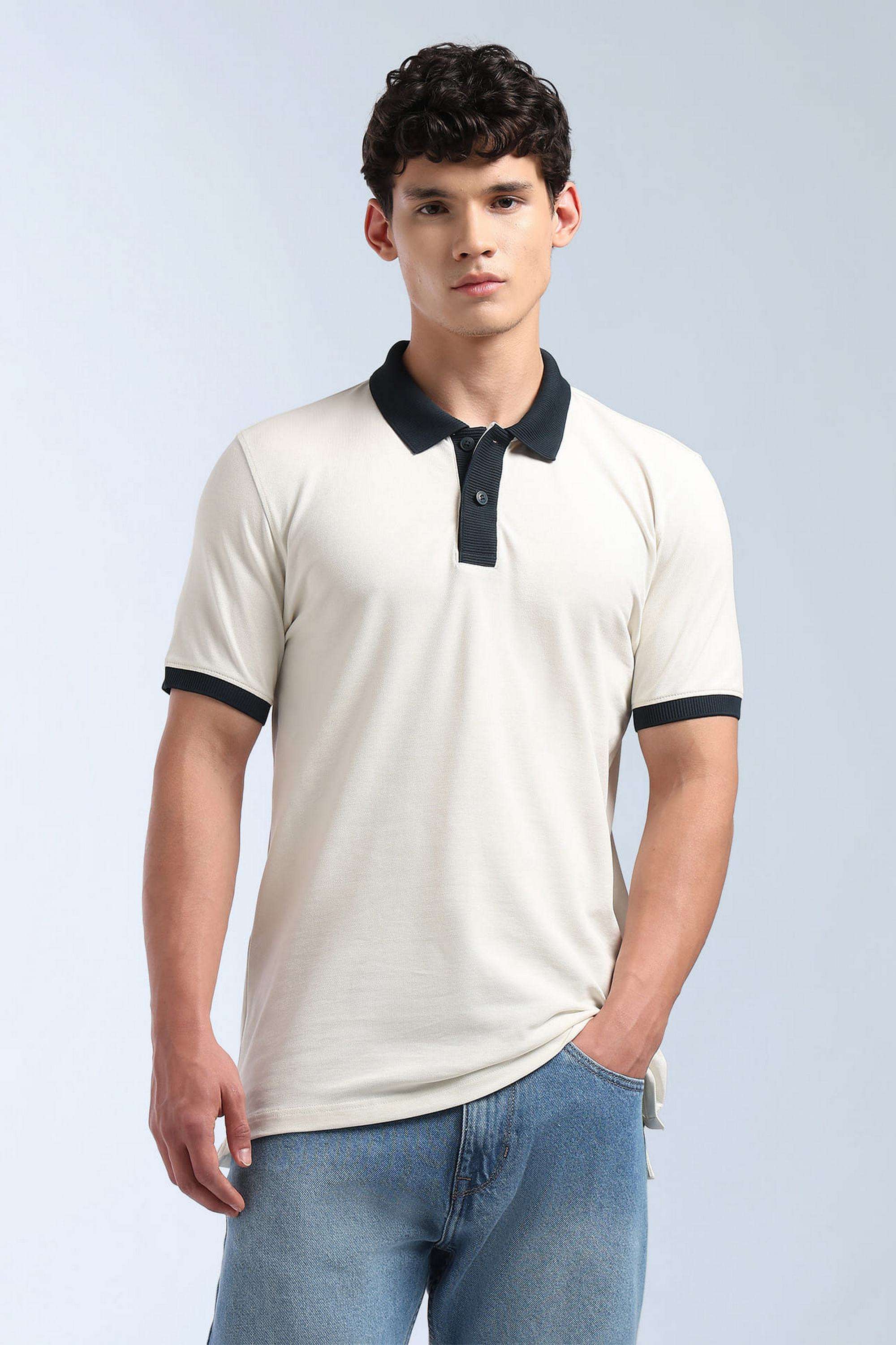 Solid-Blended-Fabric-Polo-Men-s-T-Shirt