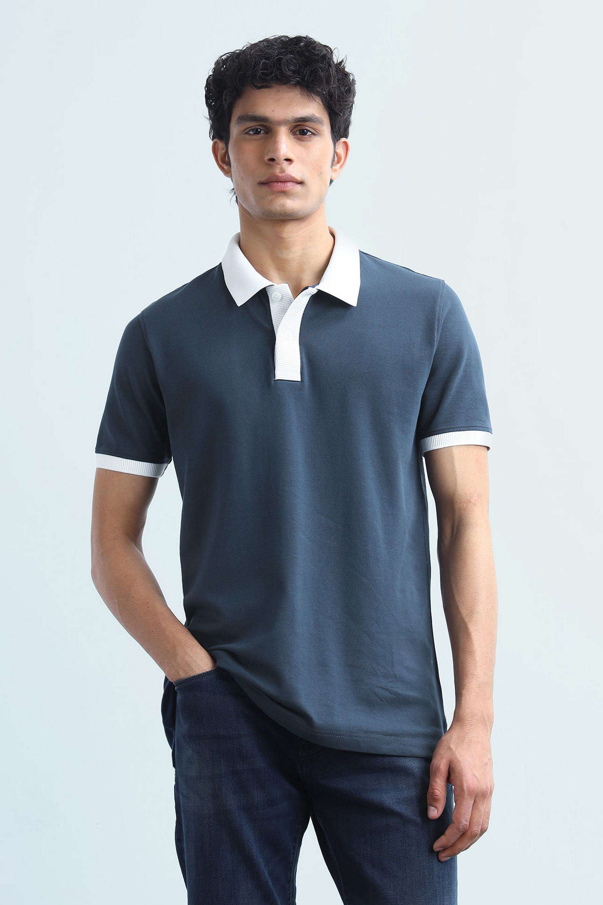 Solid-Blended-Fabric-Polo-Men-s-T-Shirt