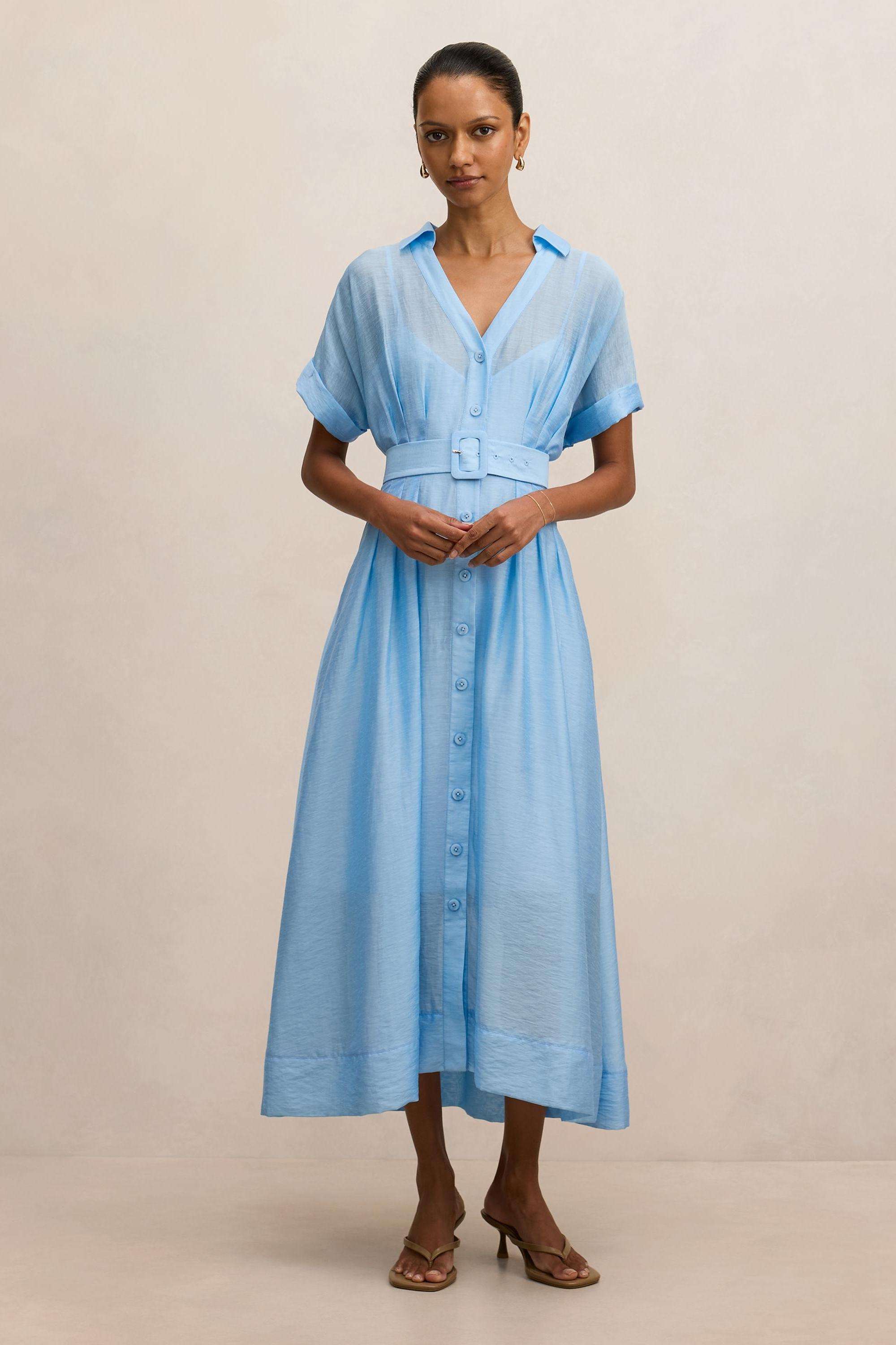 Solid-Blended-Fabric-Women-s-Dress
