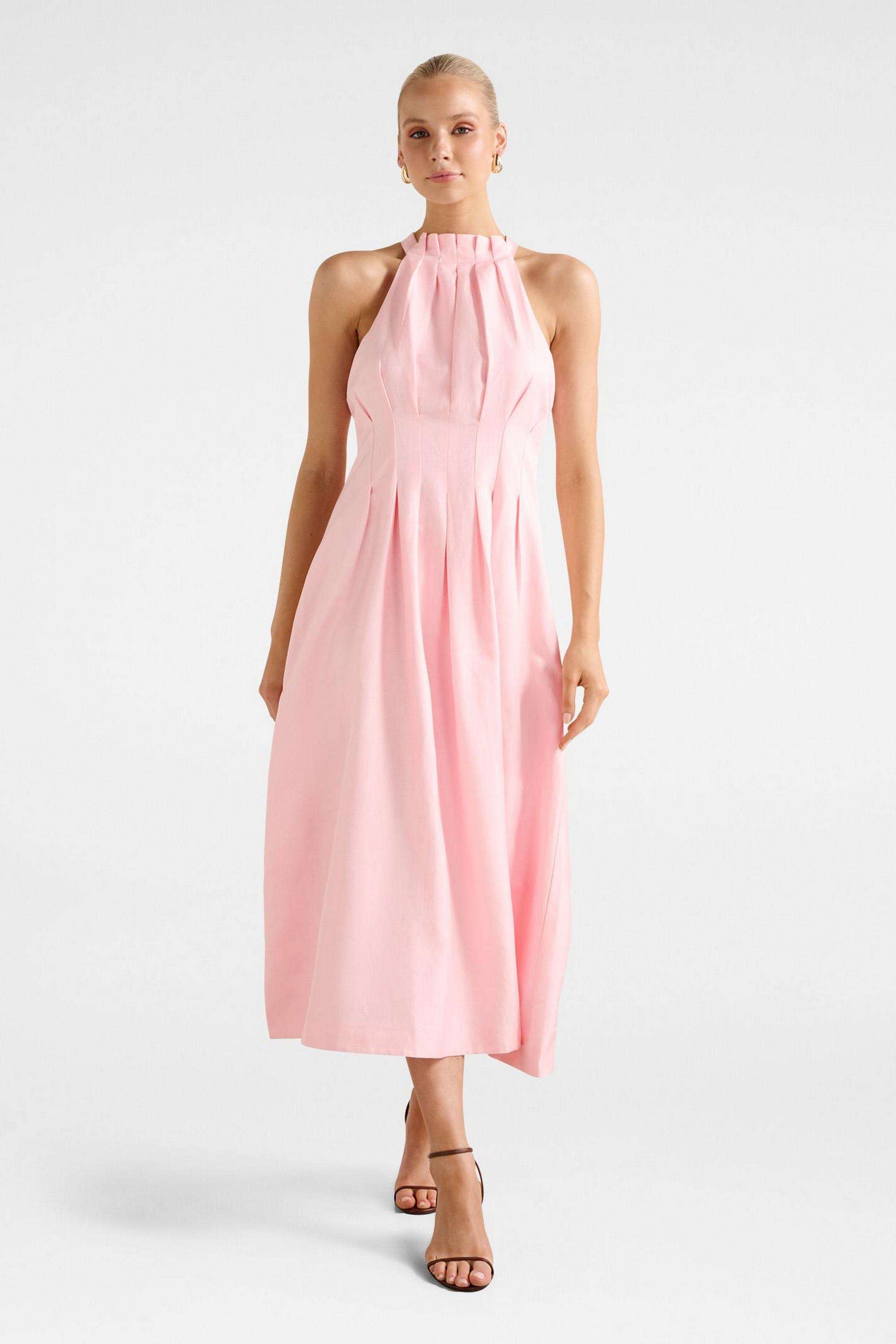 Solid-Blended-Fabric-Women-s-Dress