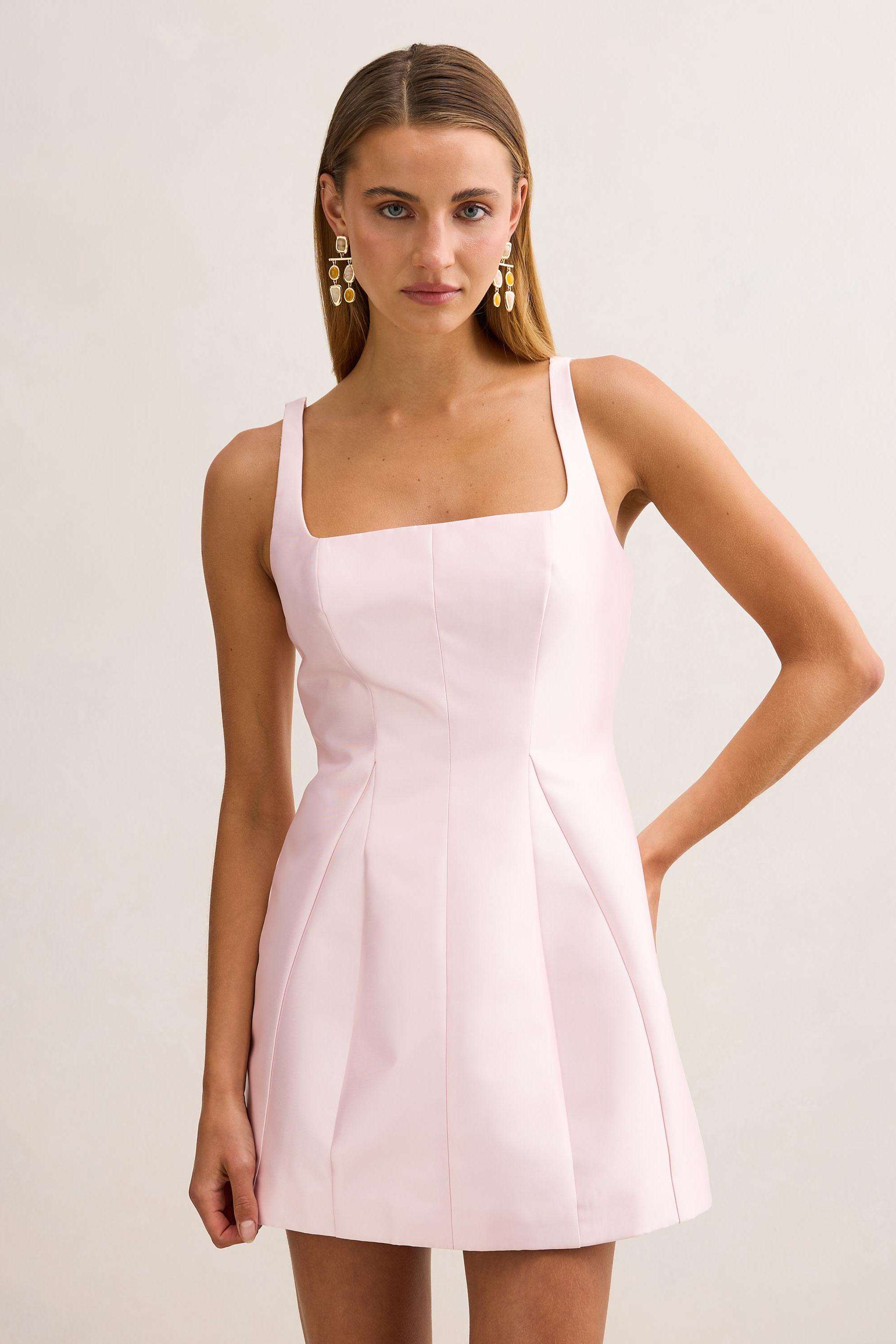 Solid-Blended-Fabric-Women-Dress