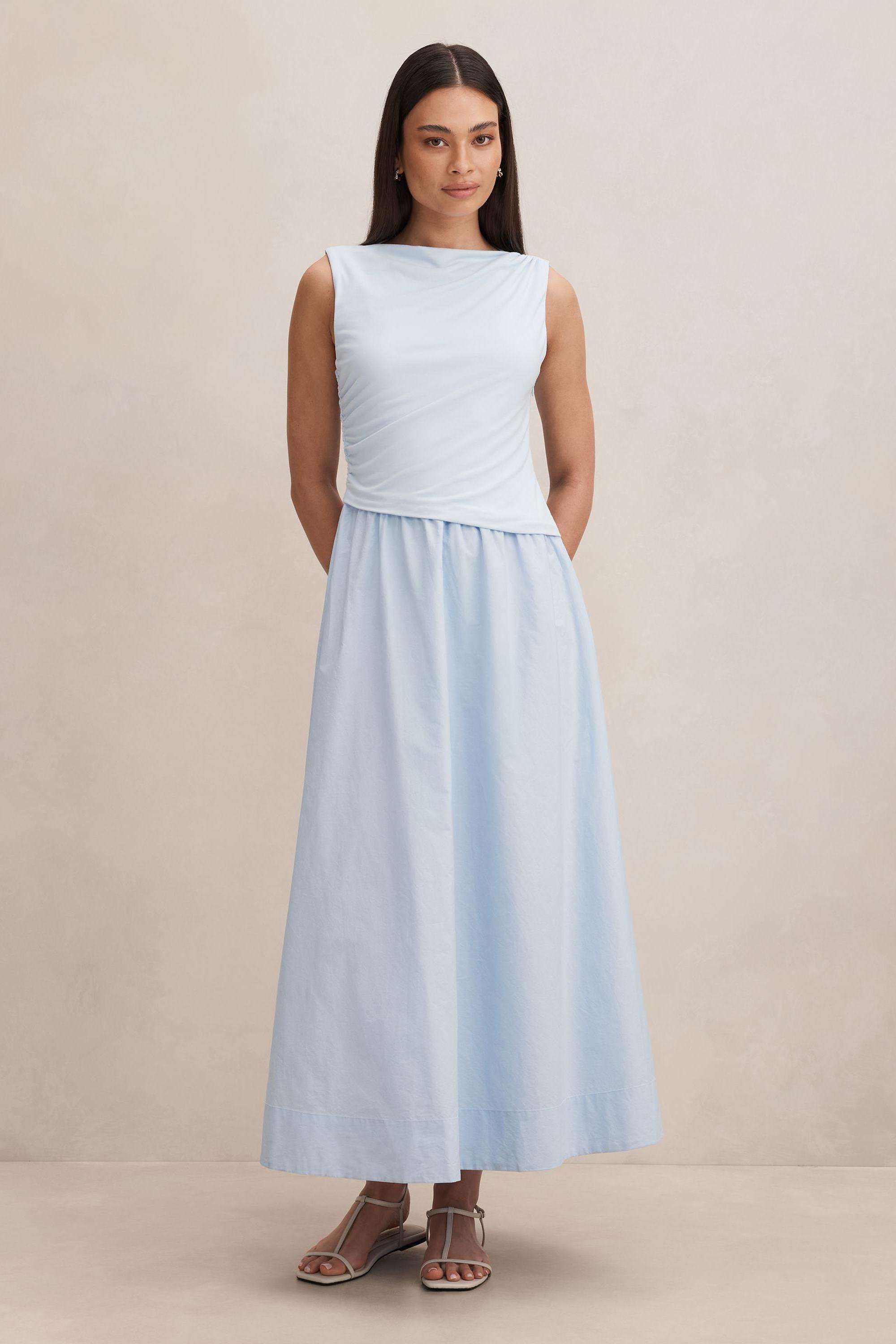 Solid-Blended-Fabric-Women-Dress