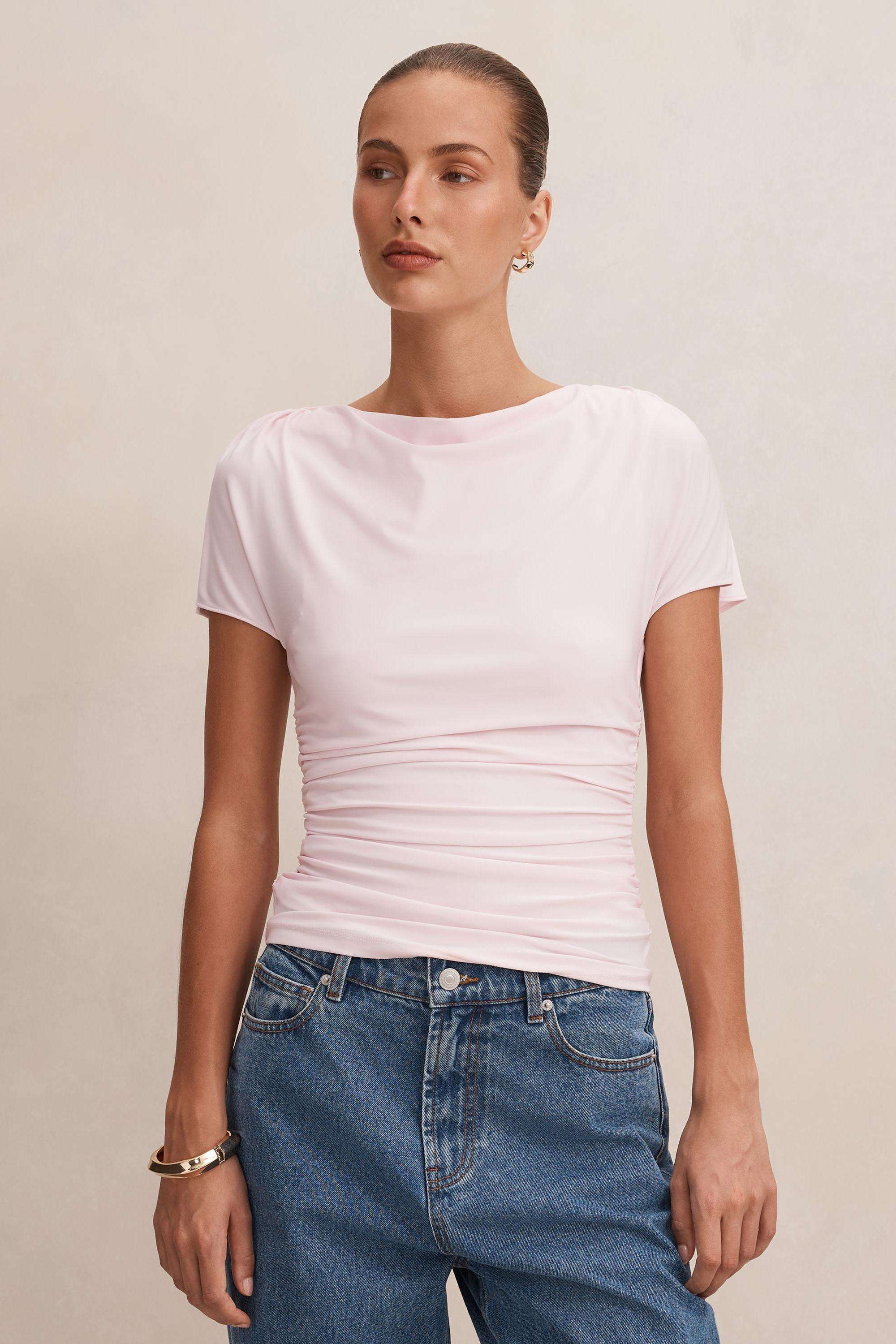 Solid-Blended-Fabric-Women-s-Top