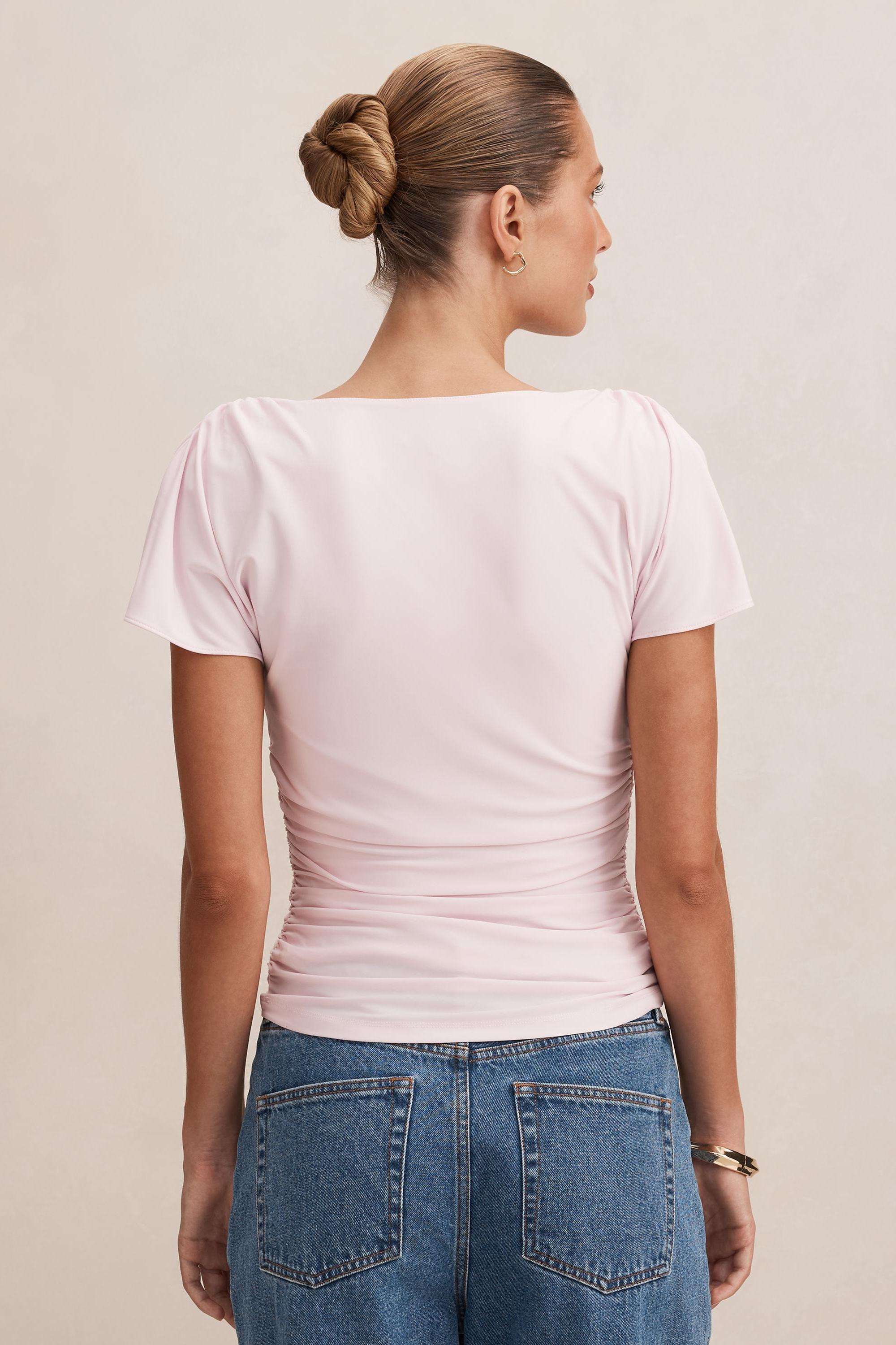 Solid-Blended-Fabric-Women-s-Top