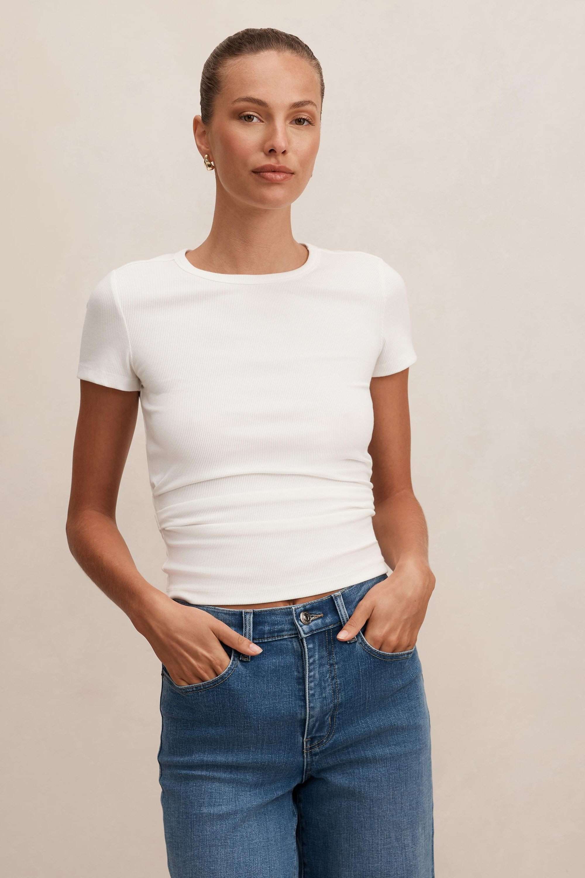 forever new Solid Blended Fabric Round Neck Women's Top-picture-14